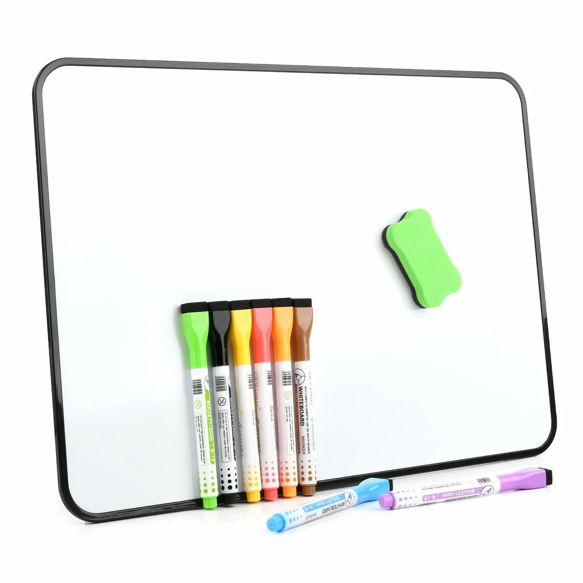 A3 Pizarra Blanca de Borrado en Seco 42x30cm Magnética para Nevera con 8 Rotuladores y Borrador