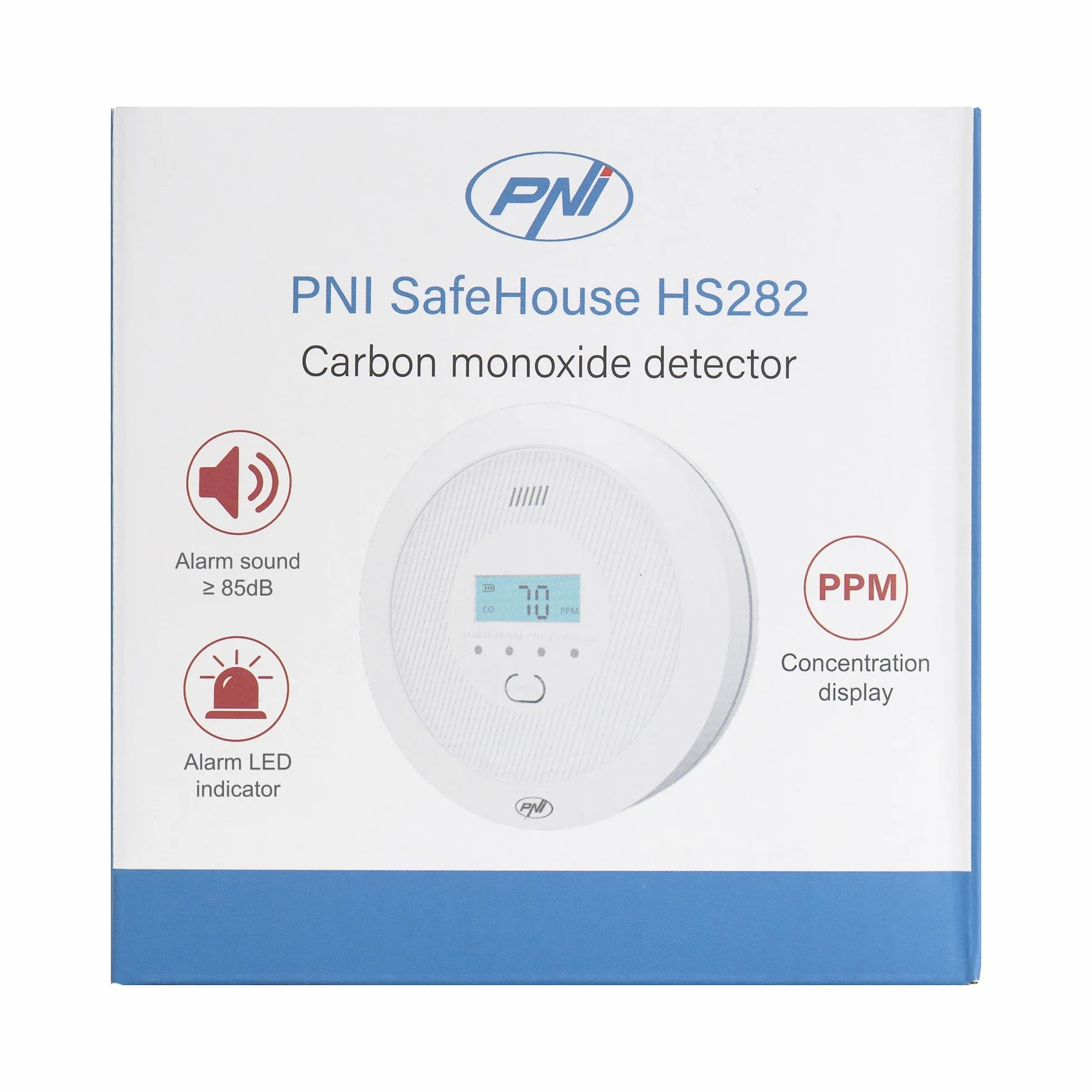 Sensor de monóxido de Carbono (CO) PNI SafeHouse HS282 con Alarma Sonora