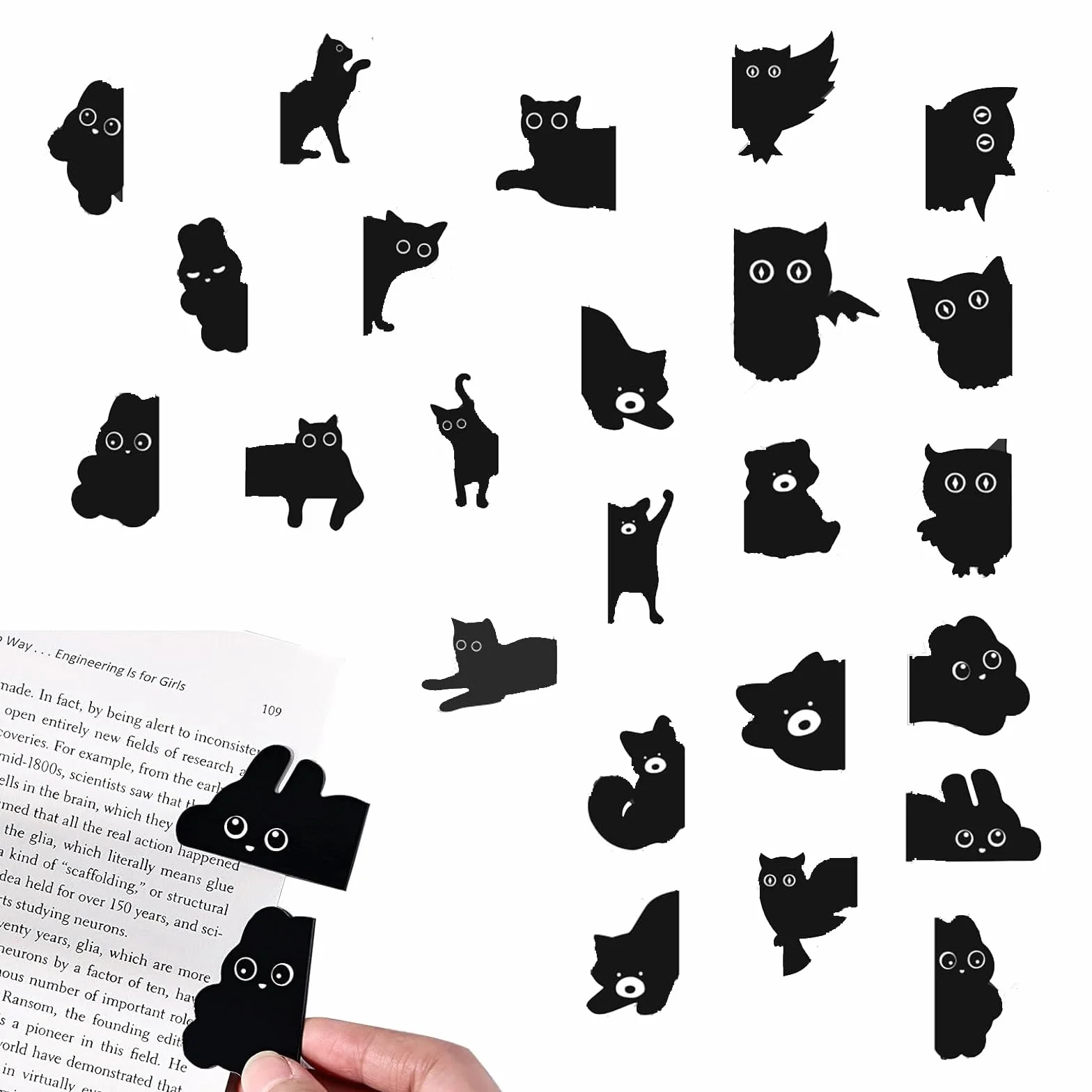 Marcapaginas Magnetico 24 Piezas Animales - Marcadores Originales para Niños