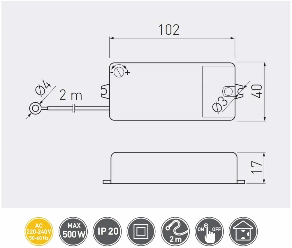 GTV Sensor de tornillo bajo interruptor táctil - AE-WBEZDK15-10