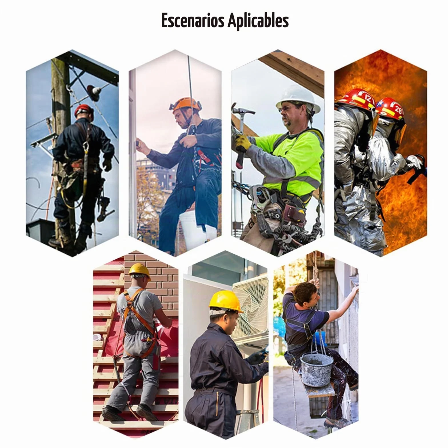 Conjunto Arnés Anticaídas: Arnés de 5 Puntos, 2 Ganchos, 2m de Cuerda de Seguridad, Dispositivo de Captura + Regalo: Chaleco Reflectante y Mochila