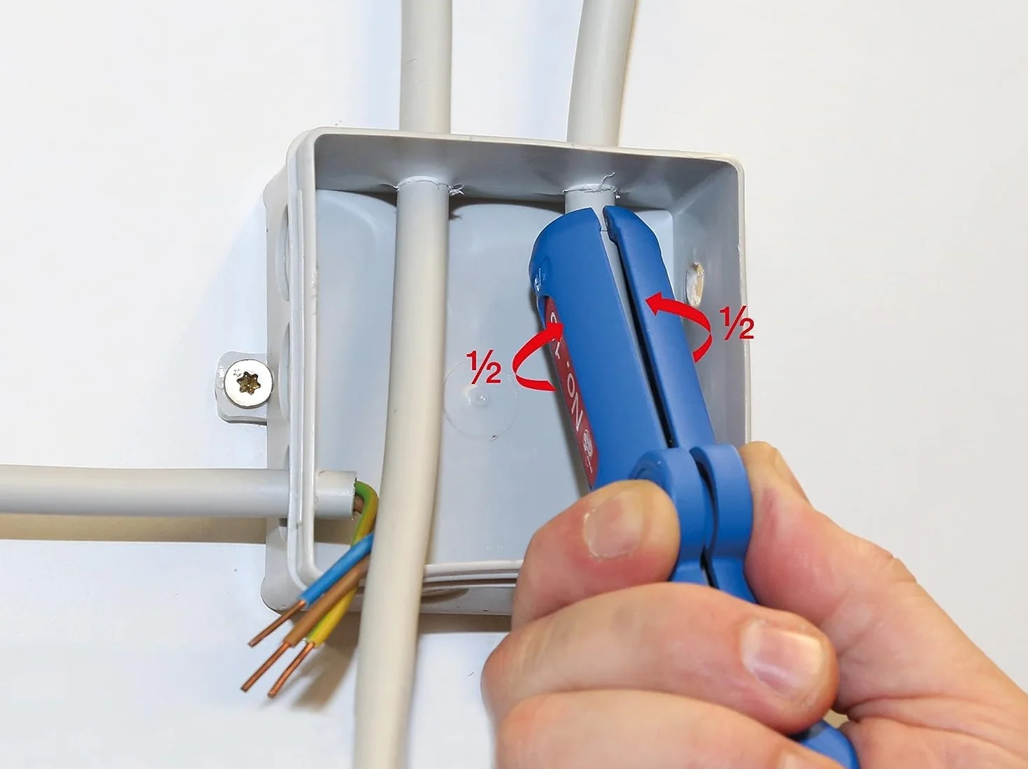 WEICON TOOLS Pelador de Cable Redondo No. 13 | Rango de trabajo 8-13 mm Ø | Pelado de cables de datos y cables de red