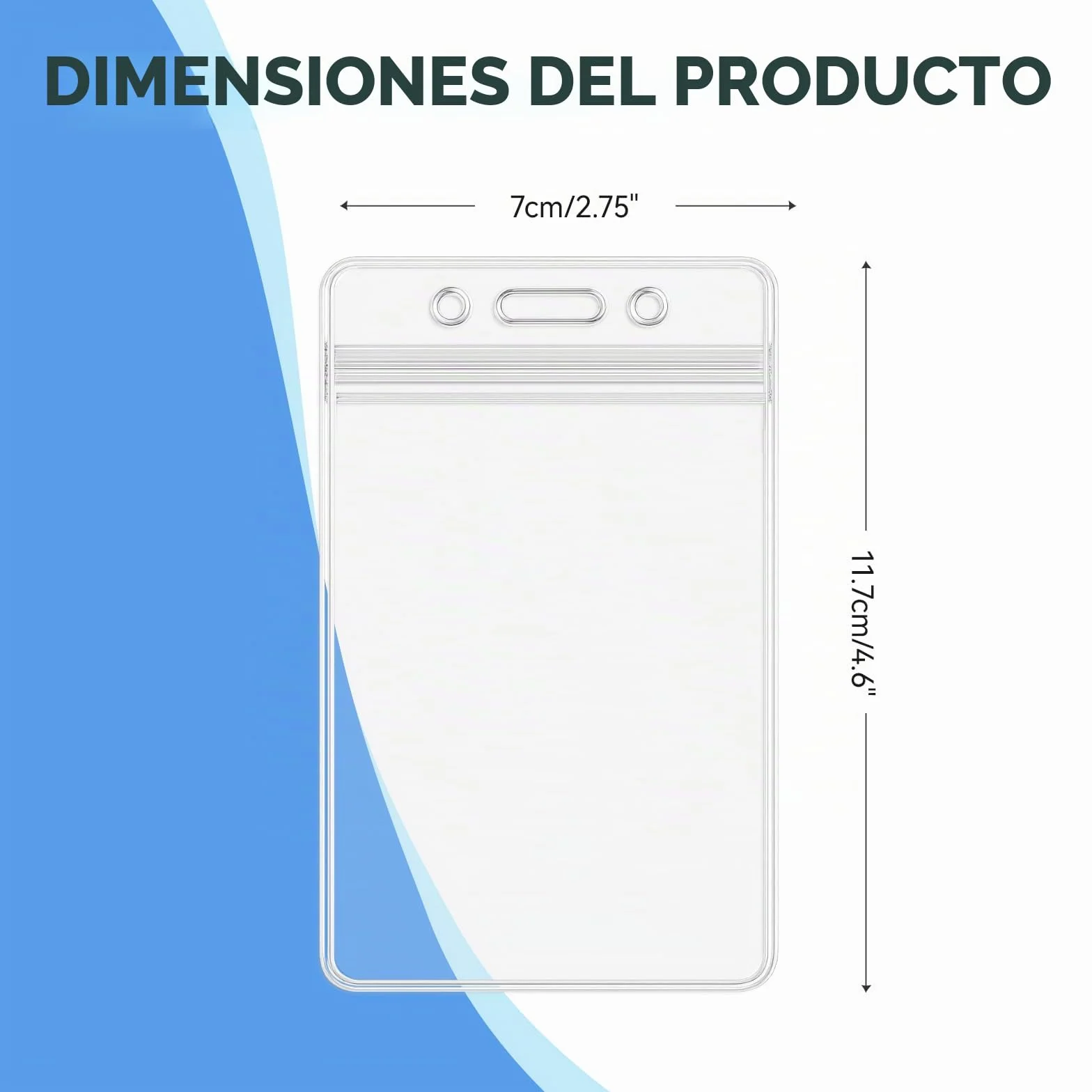 Funda vertical para tarjeta de PVC impermeable con cierre de cremallera