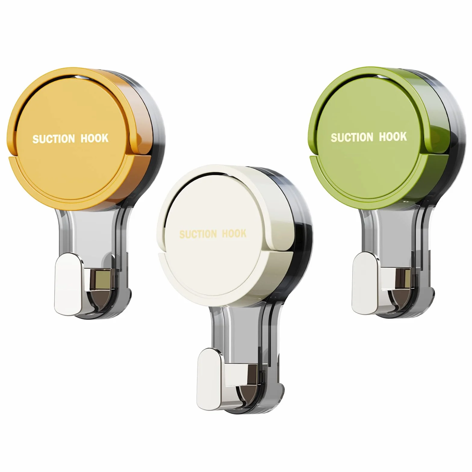 Gancho Ventosa Baño, 3 Piezas Perchas Baño Sin Taladro, Suction Hooks, Perchas Adhesivas Fuertes, Cuelga Toallas para Cocina Oficina Habitación