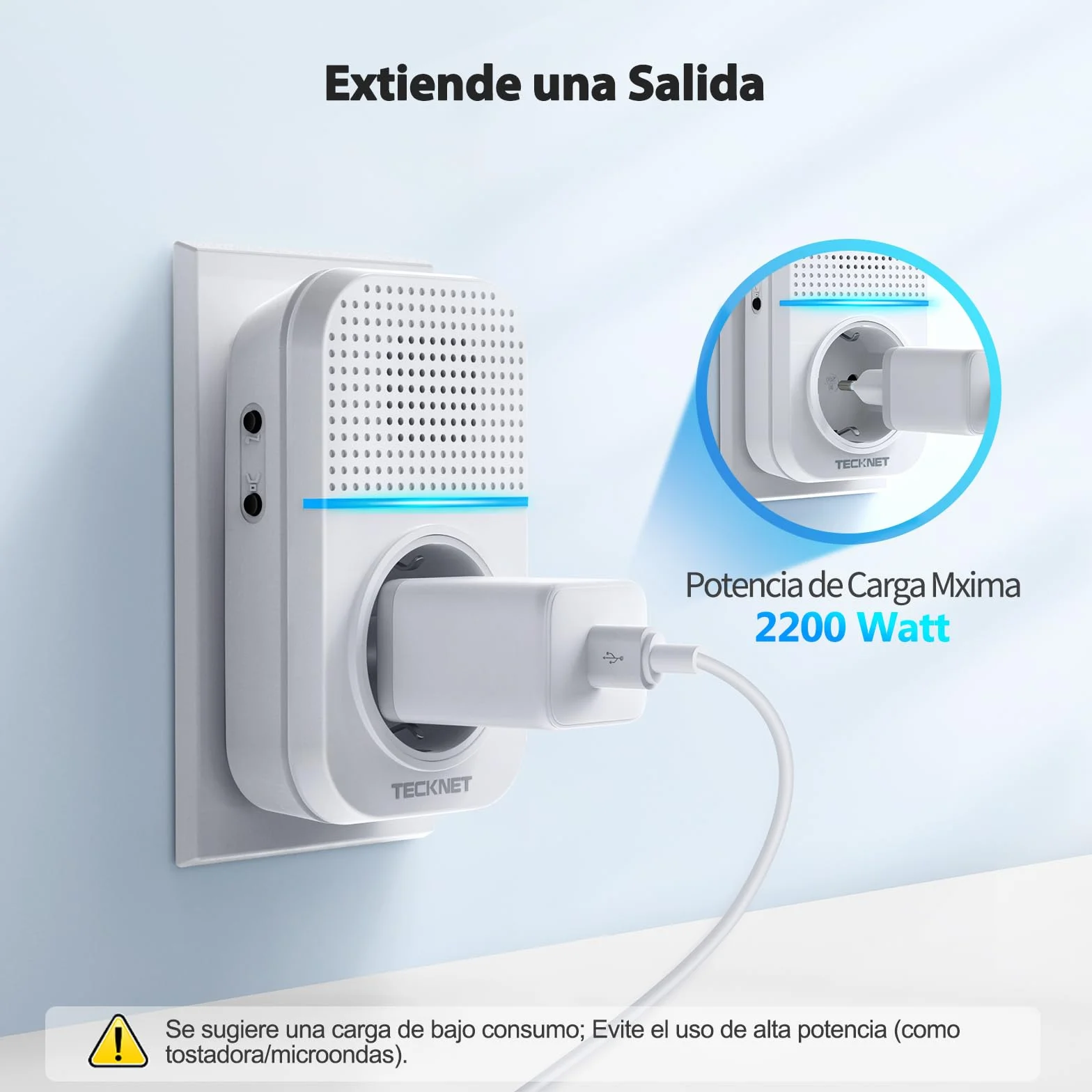 TECKNET Timbre Inalámbrico Exterior Impermeable con Enchufe, 400m Alcance Timbre Casa Autoalimentado, IP65 Timbre para Puerta sin Pilas con Indicadores LED, 60 Melodías Rango, 5 Niveles de Volumen