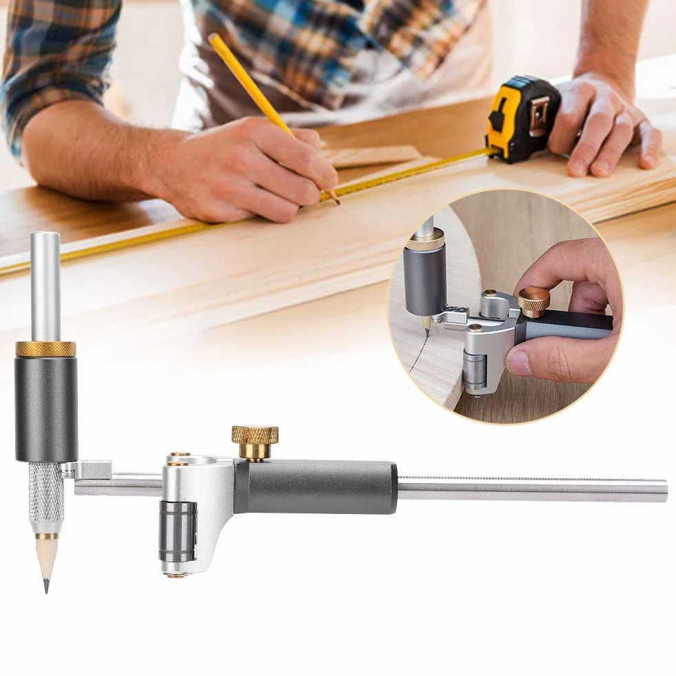 Herramienta de Trazado Lineal Para Madera, Regla de Trazado Métrica con Guía Paralela, Herramienta Multifuncional Para Marcado Y Dibujo En Carpintería Ideal Para Corte Preciso