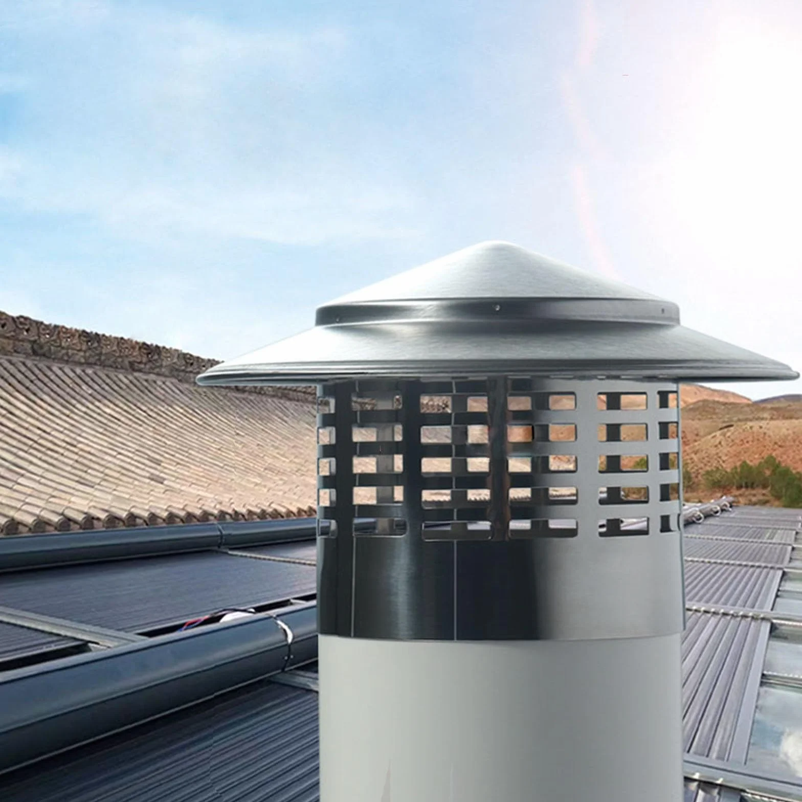 Sombrerete De Chimenea Antilluvia Sombrero Chimenea Ø 75/110/160/200mm Campana De Ventilación para Chimenea, Estufas De Madera Pellets Y Calderas(200mm)