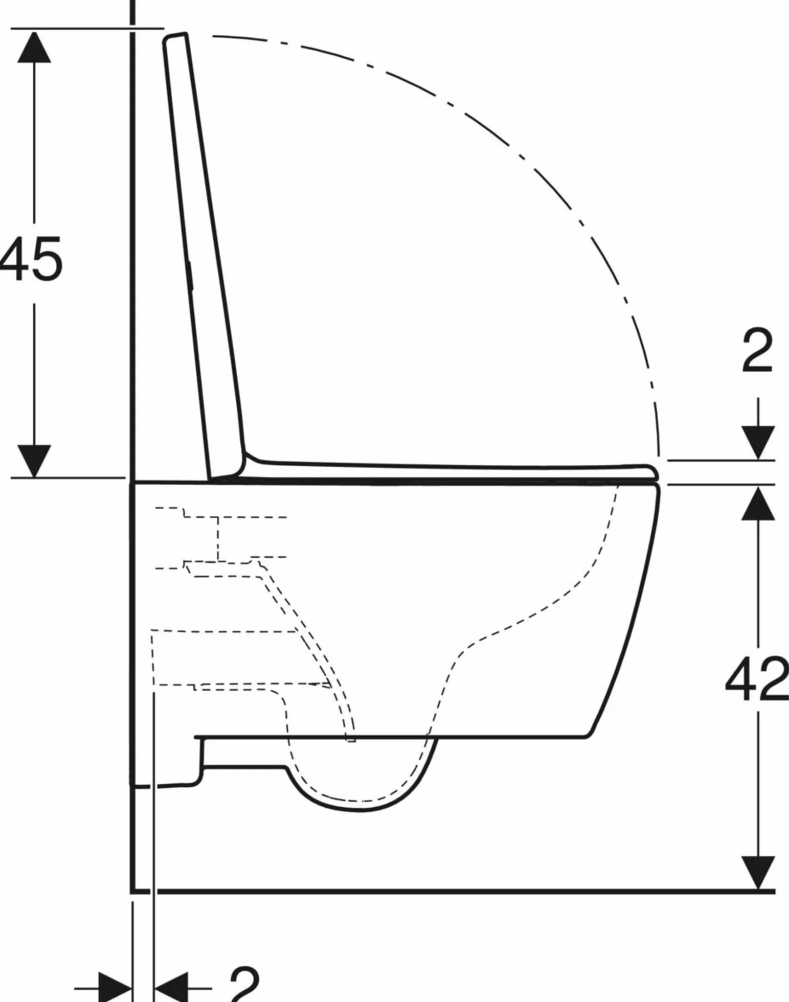 Geberit iCon set WC suspendido con asiento de WC, sin borde, descarga baja, diseño cerrado, 6l, 501664, 501.664.00.8, Color: blanco