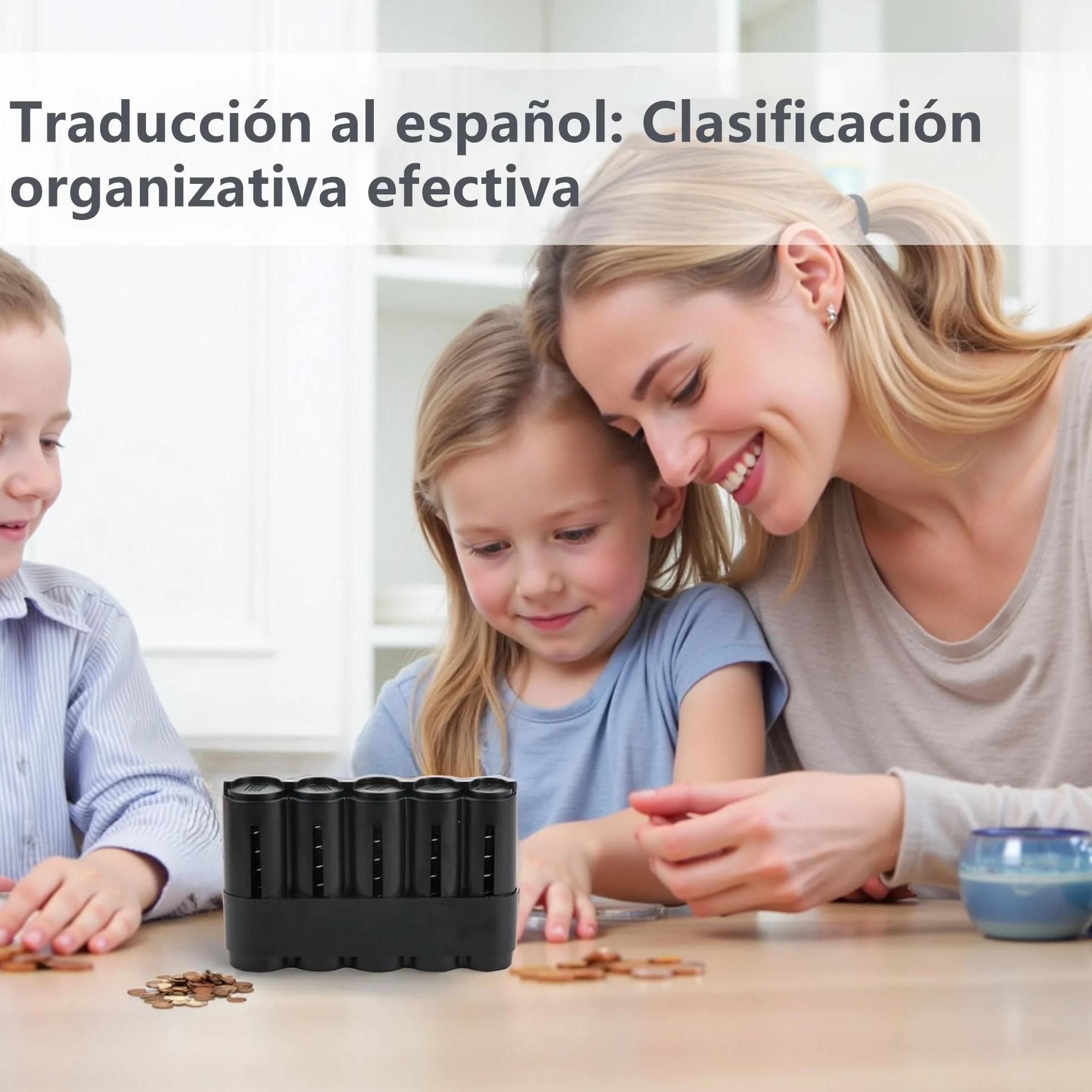 Portamonedas Clasificador Profesional Organizador de Monedas Duradero Negro
