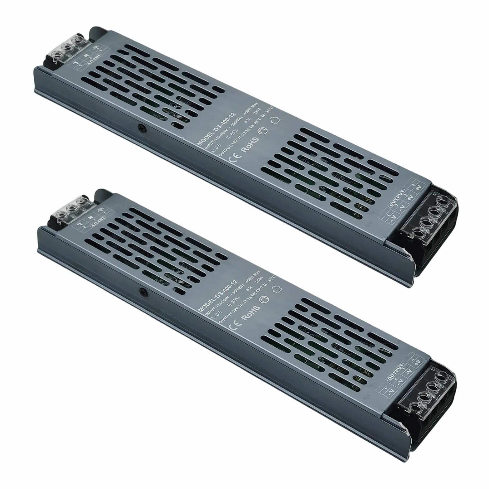 Transformador 220V a 24V 400W LED Driver, Fuente de Alimentación AC 220, 230 V a DC 24 V Driver de Bajo Tensión, Controlador Voltaje Constante para Tiras LED,2PCS