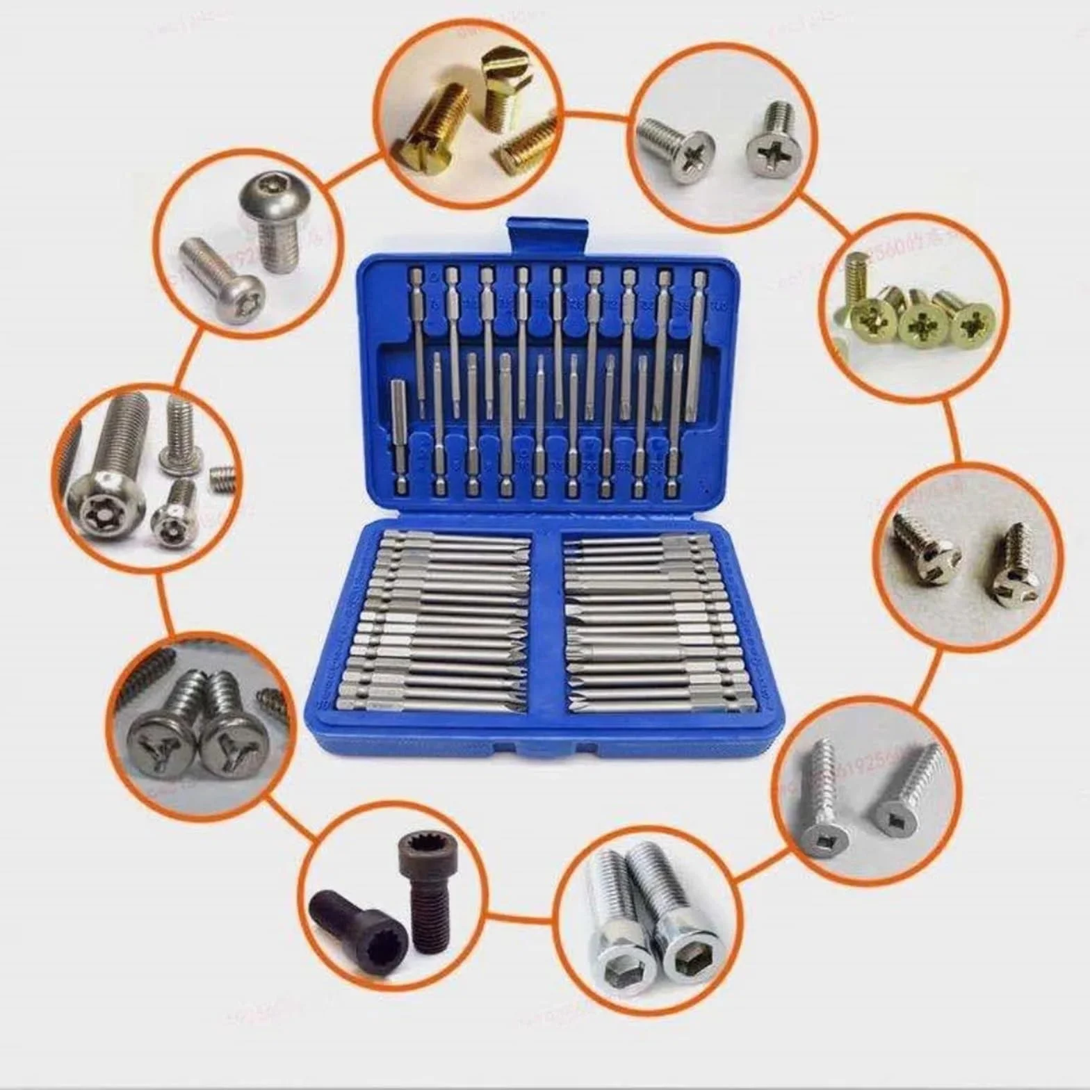 Juego De 50 Puntas De Destornillador De Alcance Extra Largo De 75 Mm, Puntas De Destornillador De Seguridad Torx Star Hex