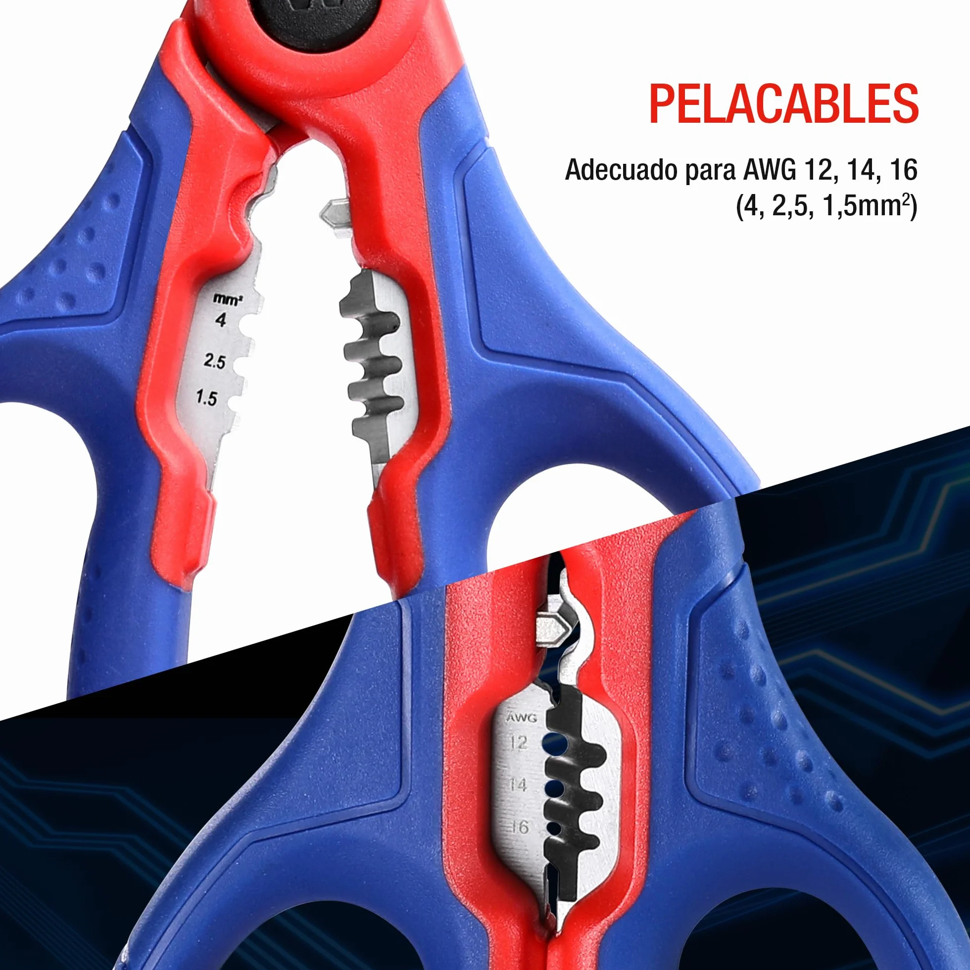 WORKPRO Tijeras Electricista Multifuncionales de Acero Inoxidable 163 mm