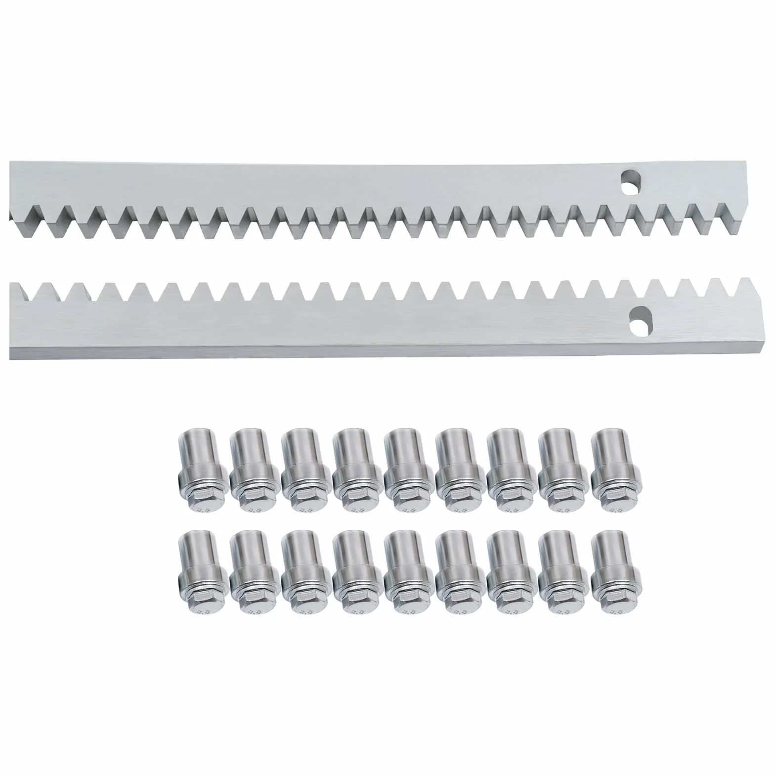 6 x 1 m cremallera para accionamiento de puerta corredera | riel dentado de acero galvanizado (12 mm de grosor) | compatible con abridores de puerta | para puertas correderas pesadas de hasta