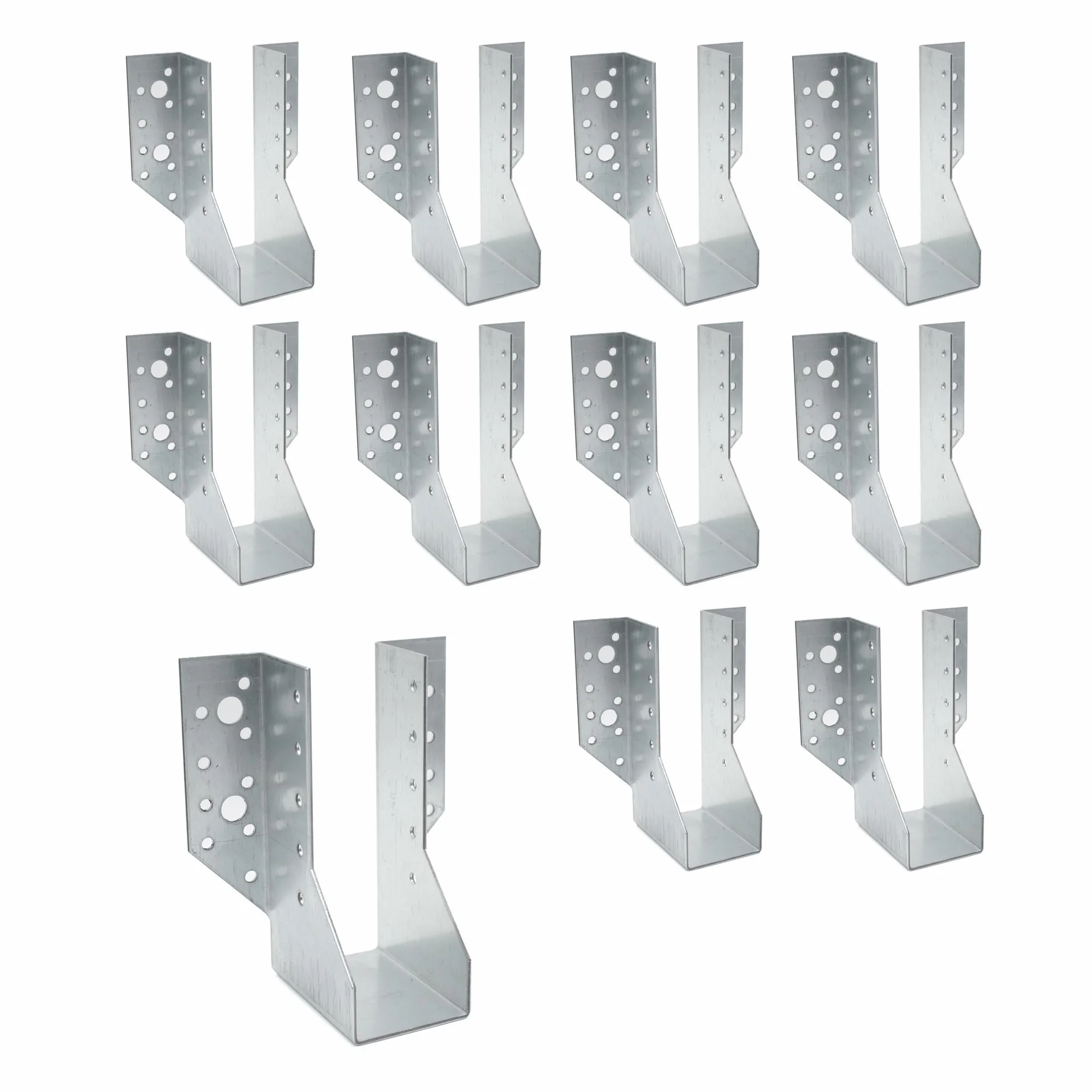 DOJA Barcelona | Soporte Viga | Pack 10 | Zapatos de Viga Tipo A | 48x136x75mm | en Zinc | Zapatos de Viga con Alas | para Soporte Poste Madera, Vigas de Madera para Pergolas, Viga Madera Exterior
