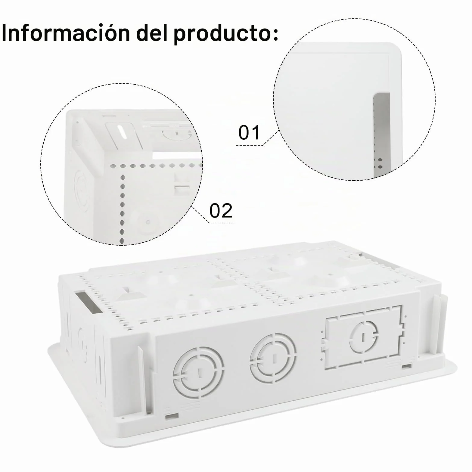 DAZZLEEX Caja de gestión de cables para unidad de TV o medios de pared, organizador de cables y cables de 9 pulgadas empotrable