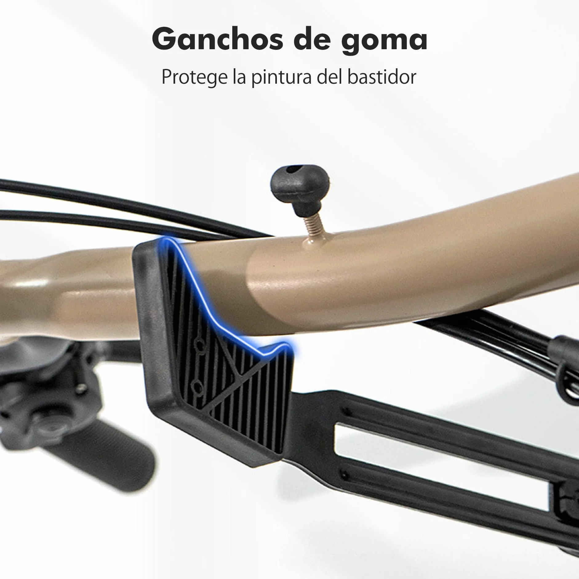 Mimoke Soporte de pared para bicicleta, aleación de aluminio, soporta hasta 40 kg, distancia a la pared ajustable de 18,5 a 28 cm, gancho en V de goma de 7,2 cm, para MTB, bicicleta de carretera