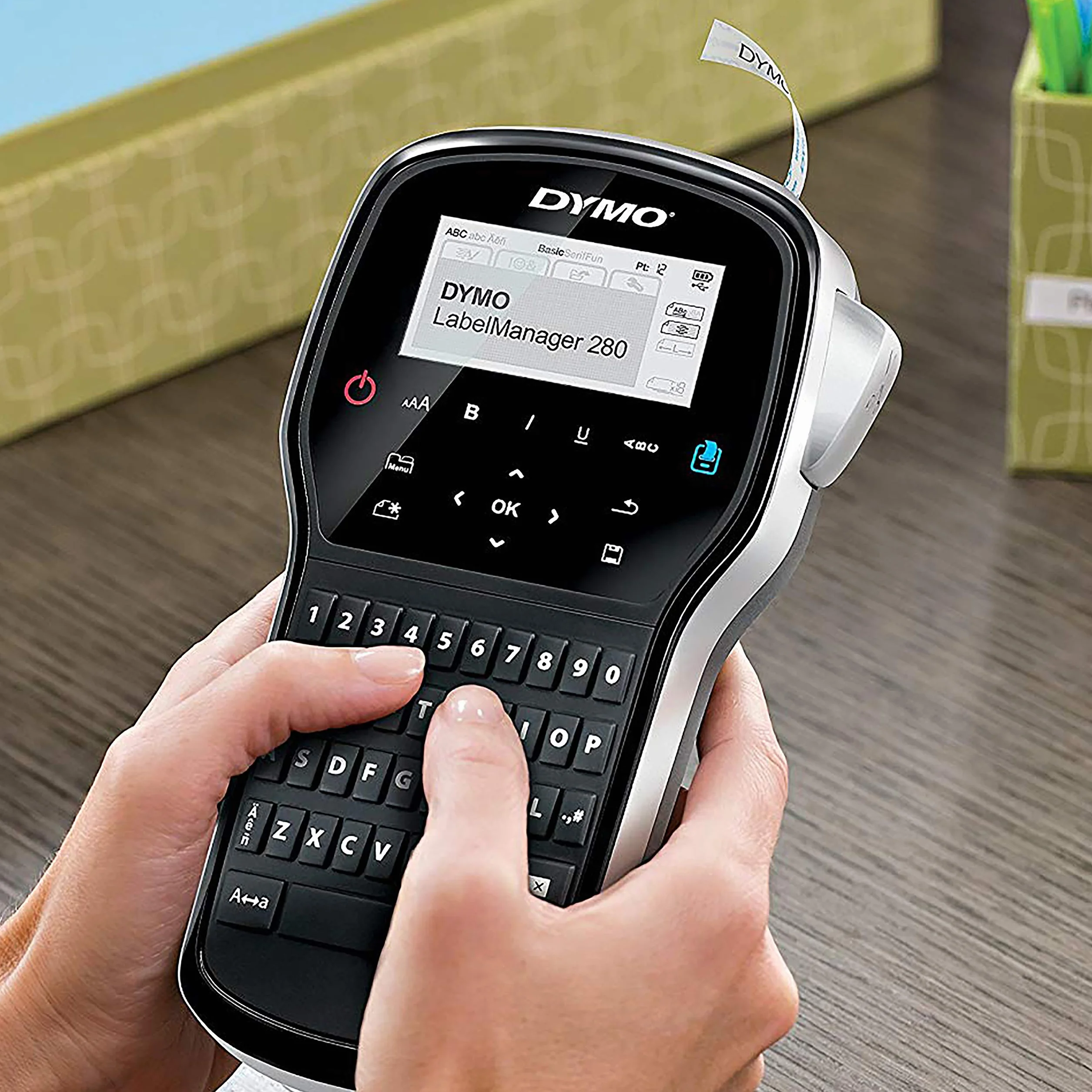 DYMO LabelManager 280 Kit de etiquetadora portátil recargable con teclado QWERTY y 2 rollos D1