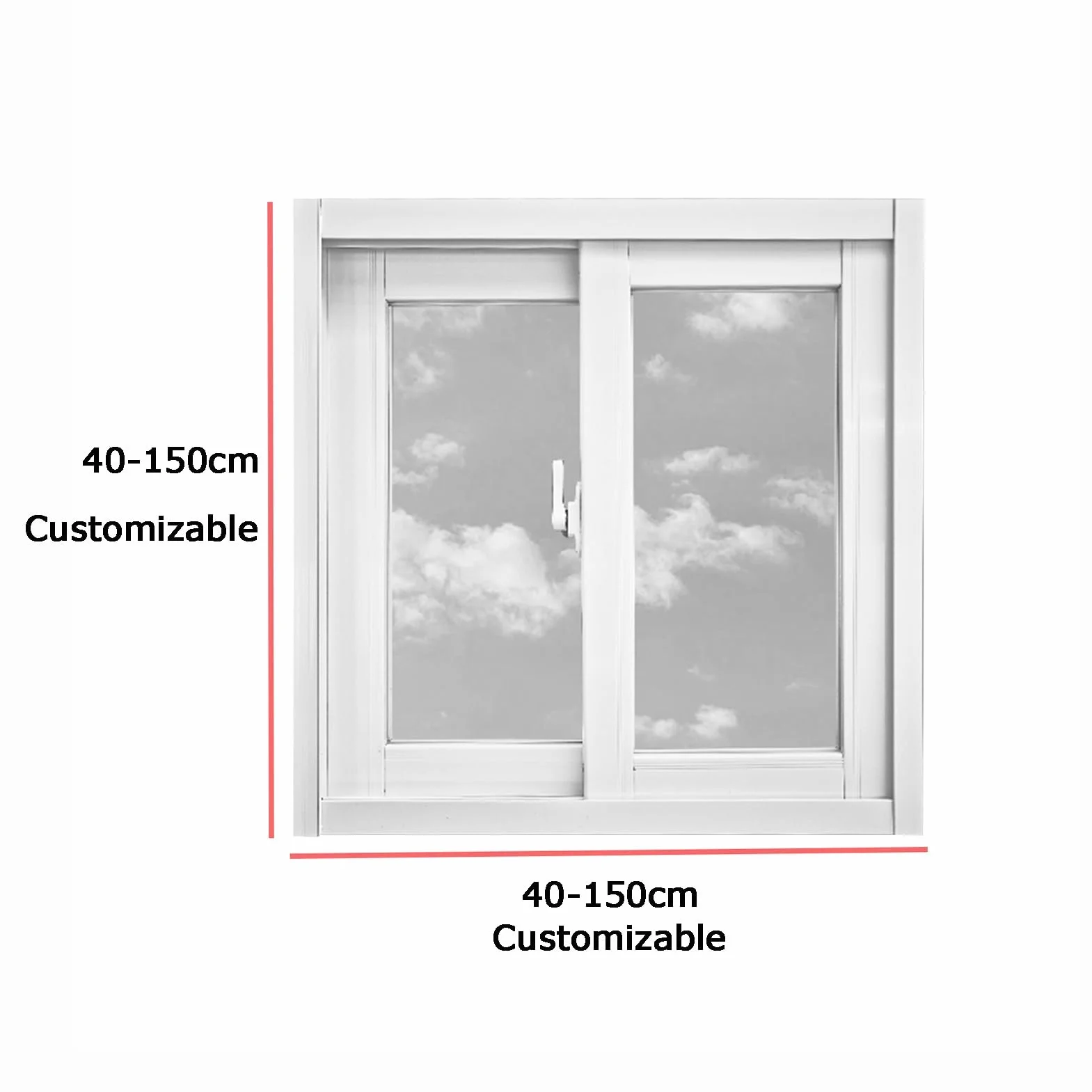Ventana corrediza de aluminio para sótano y baño, 90 x 100 cm, diseño de travesaño de ventilación transparente, montaje empotrado, ventana horizontal pequeña, duradera y elegante solución de mejora