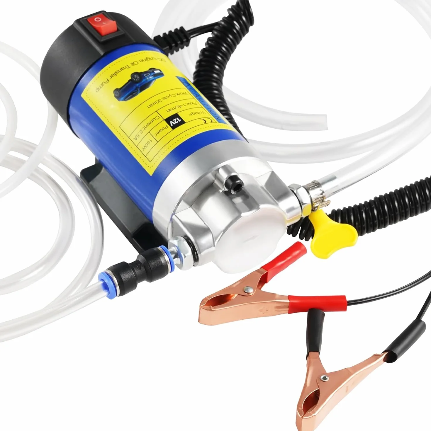 Bomba extractora de aceite DC 12V 100W Bomba de transferencia de combustible (no gasolina) y Aceite para Auto, Moto, Quad, furgon. Bomba de Aceite Diesel de Bajo Ruido para cambios de aceite