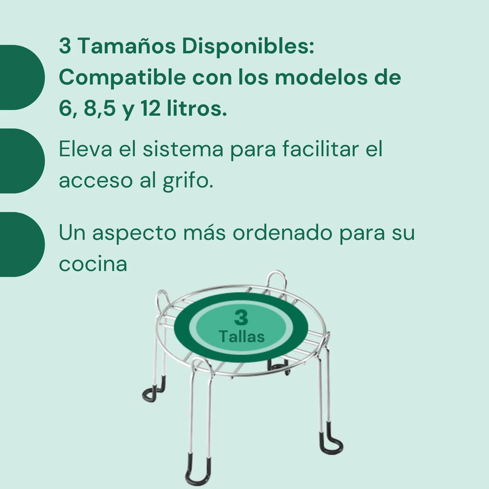 British Berkefeld Soporte Para Sistema De Gravedad | Soporte de acero inoxidable para filtro de agua para sistemas de gravedad de 6 l | Patas de goma antideslizantes |Soporte de apoyo|21 l 21 w 18 h