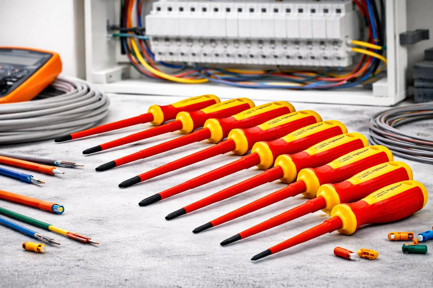 Juego de Destornilladores VDE 9 Piezas | Plano, Phillips (PH) y Pozidriv (PZ), Aislados hasta 1000 V, Certificación GS según IEC 60900