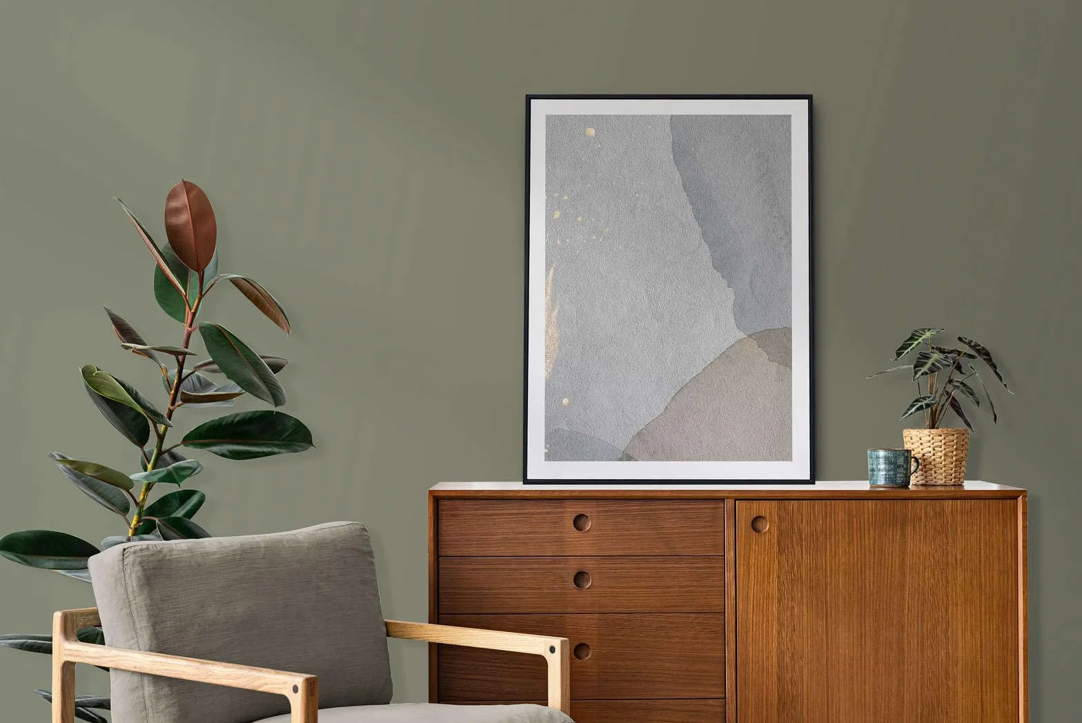 Luxury - Pintura de pared (2,5 L), color gris, verde oliva