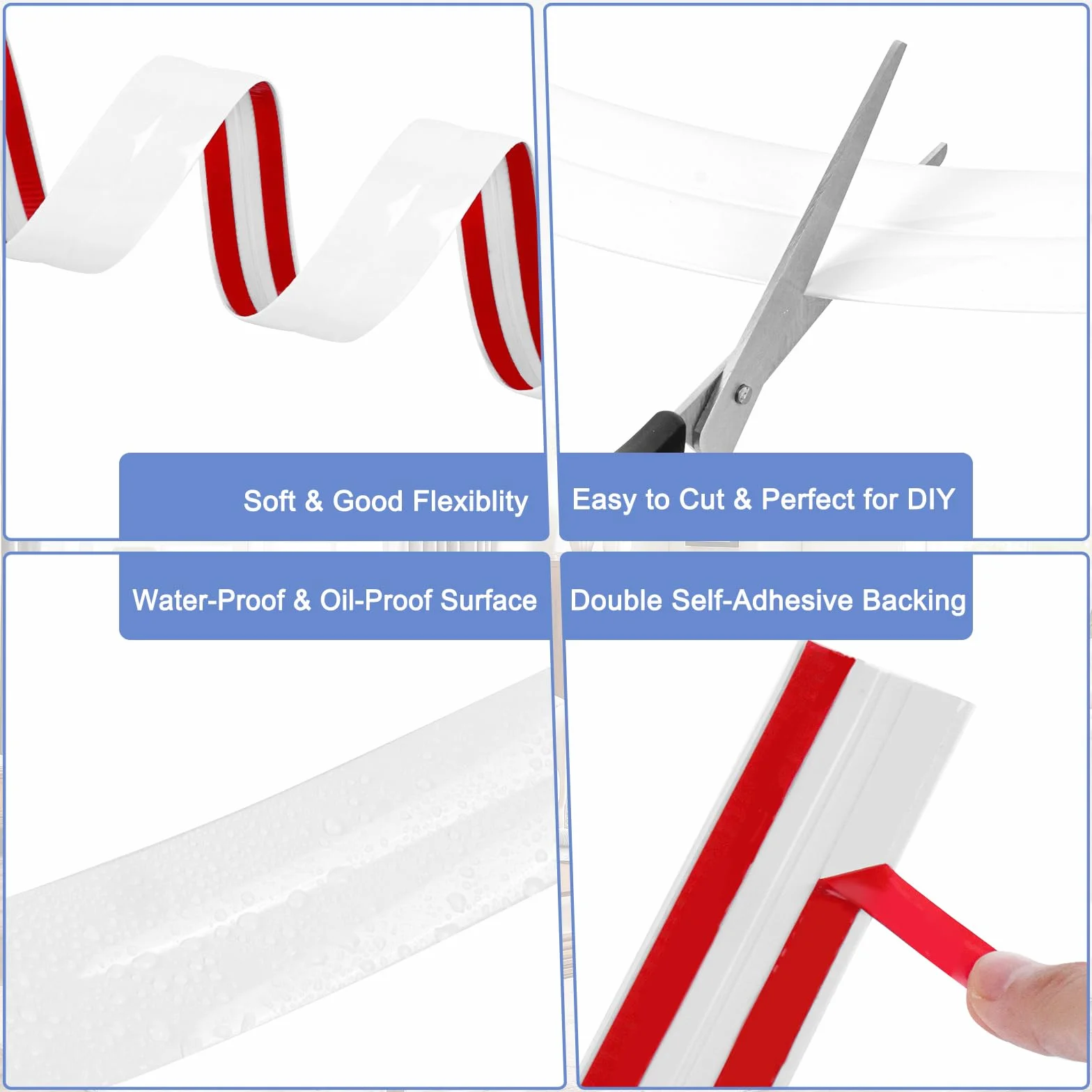 Molduras Decorativas Autoadhesivas Flexibles de Pared para Protección de Bordes Esquinas Techos Blanco Brillante 4cmx3m