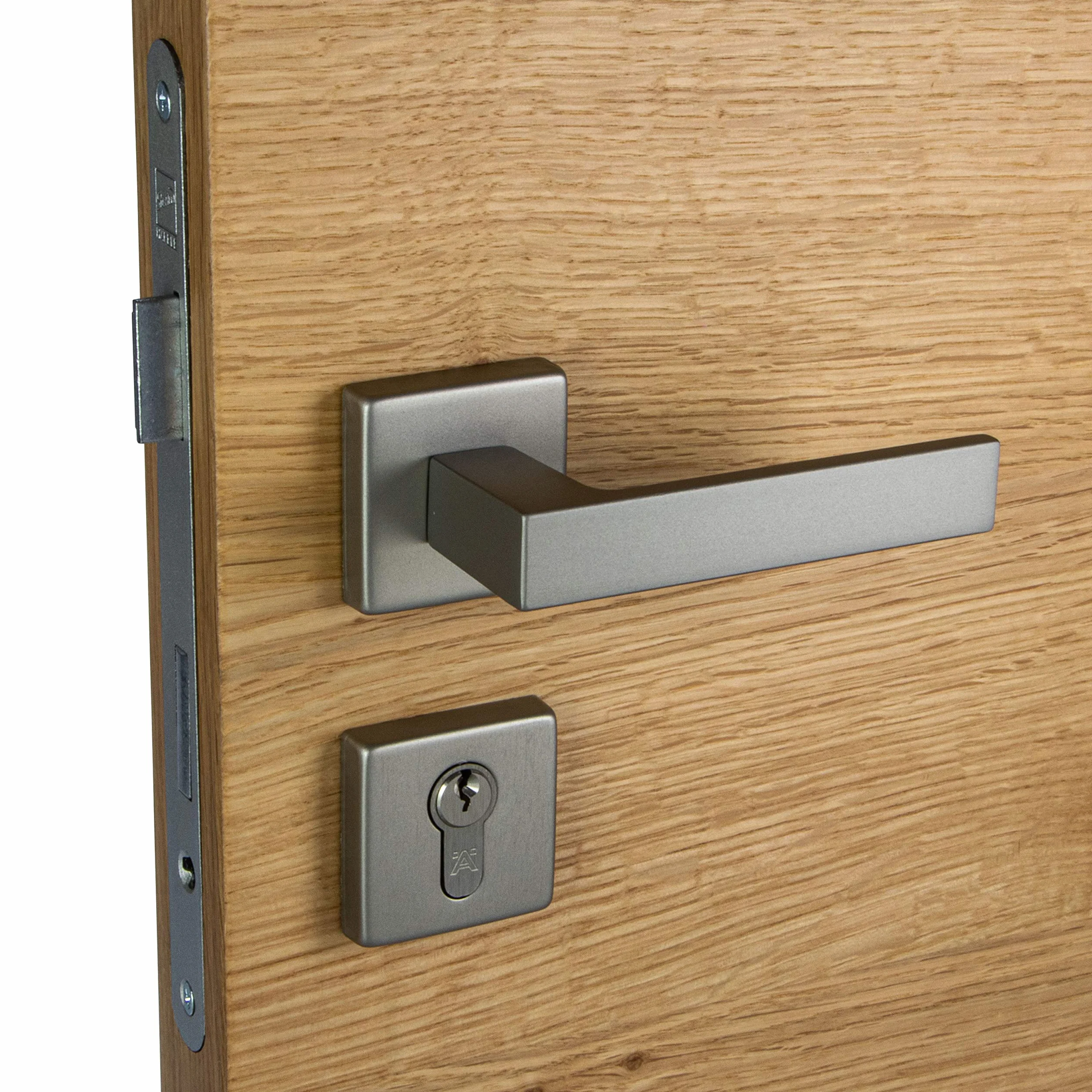Gedotec Manija de aluminio para puerta de acero inoxidable – PUSH 1317 Ö BB – Barras de colores – Par de manijas plateadas para puertas interiores – 1 juego – Manija de puerta con material