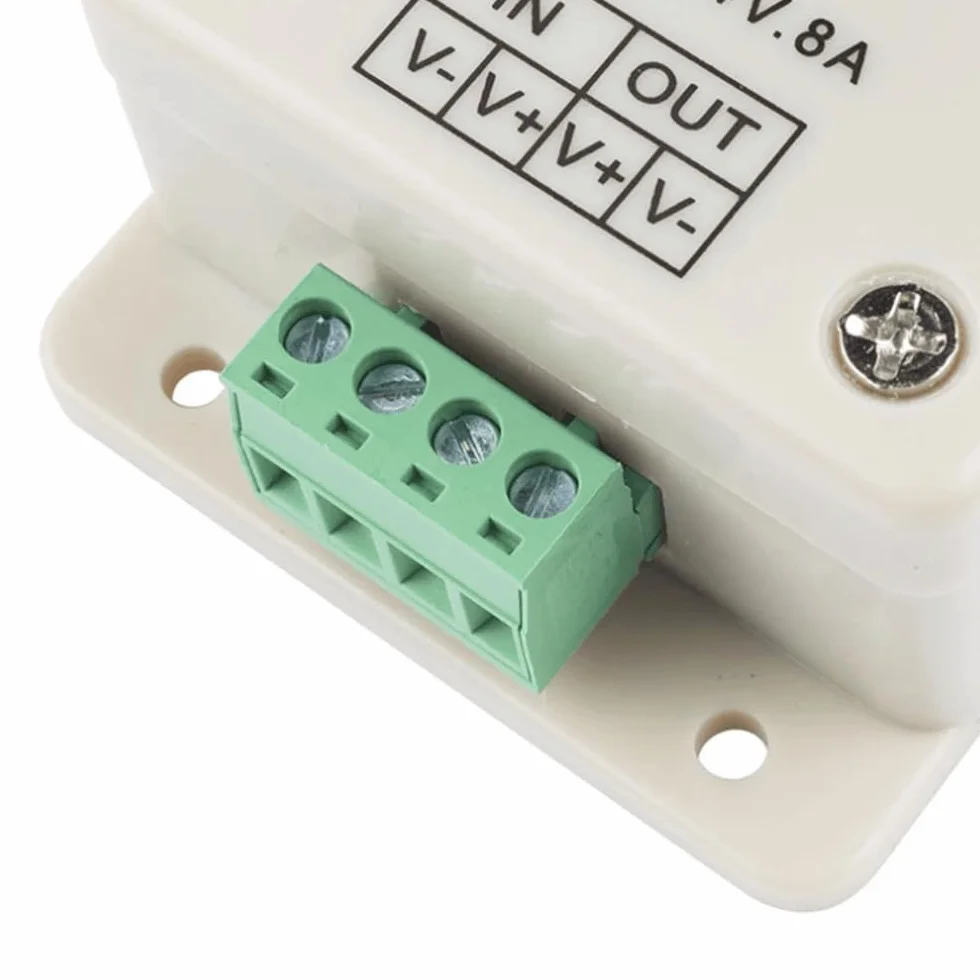 TECHZOCO Regulador de intensidad tira LED, regulador de voltaje con botón giratorio, controlador de atenuación PWM, adecuado para tira LED 5050 3528 | DC 12V-24V 8A