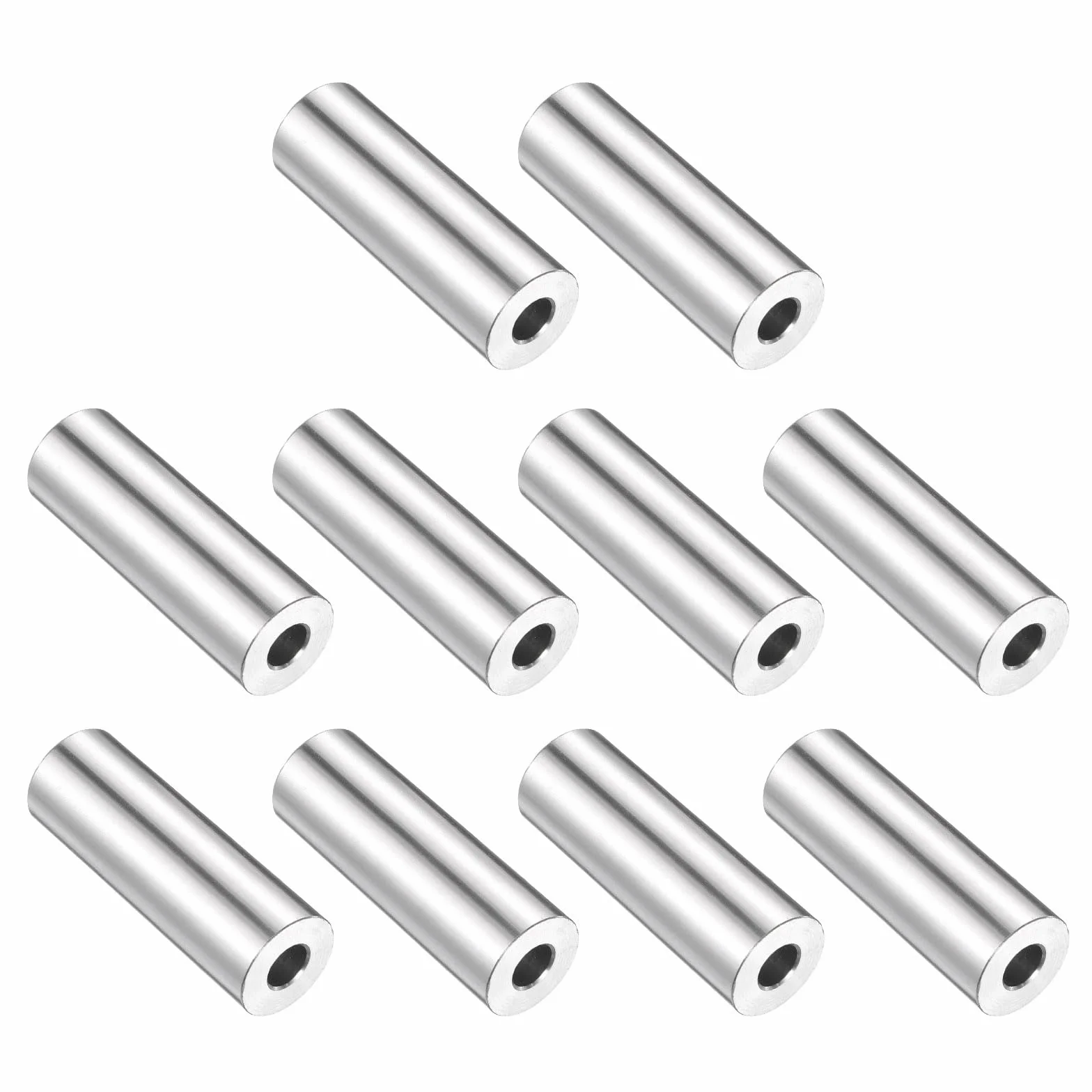 QUARKZMAN 10pcs Espaciador Inoxidable Acero 5/16" ID x 3/4" OD x 2" Longitud Casquillo de Tornillo Acabado Liso, Espaciador Metal Redondo para M8 Tornillos, Pernos y Varillas