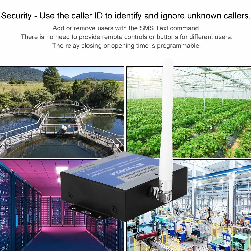 GSM Gate Opener, RTU 5024 Access Controller, Remote On / Off Switch Llamada gratuita SMS Command Support 850/900/1800 / 1900MHz