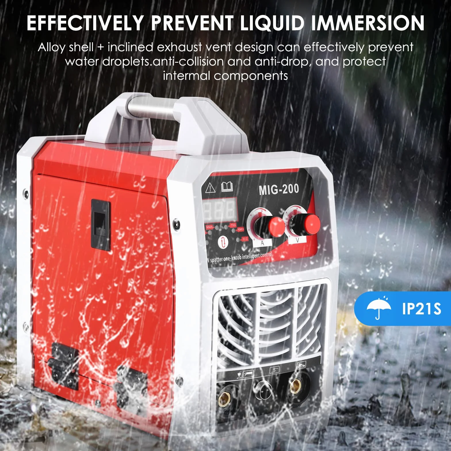 Aomdom Máquina de soldadura MIG/ARC/Lift TIG 3 en 1, soldadora inversora IGBT de 300 A con pantalla LCD, soldadora portátil de 220 V para uso profesional y doméstico