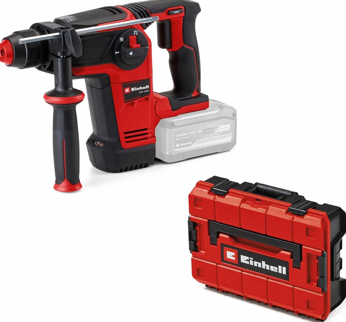 Einhell Professional martillo perforador con batería TP-HD 18/26 Li BL-Solo Power X-Change (18 V, sin escobillas, 2,6 J, SDS-plus, mecanismo de impacto neumático, 4 funciones, maletín, sin batería)
