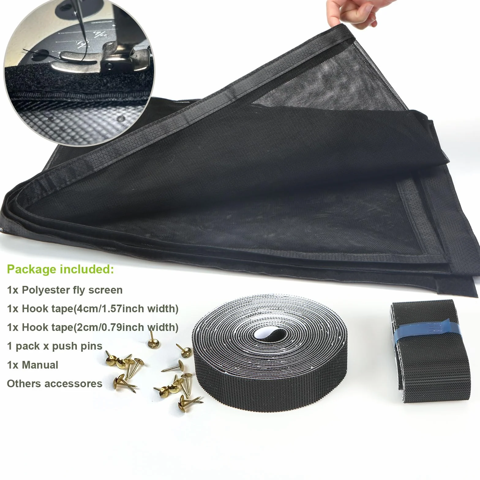 Mosquitera Puerta Magnetica 135x210cm Negro Tela Antimosquitos Exterior Corredera Cortina Malla Imanes Cierre Automatico