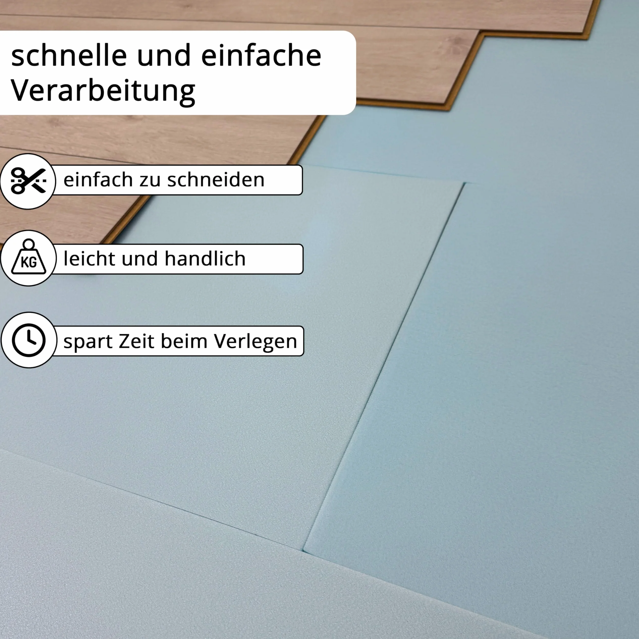20 m² uficell® SOFT-Step Aislamiento acústico de impacto para suelos laminados y parquet - 5 mm de espesor - Adecuado como aislamiento térmico (se compra 2 paquetes de 10 m² = 20 m²)