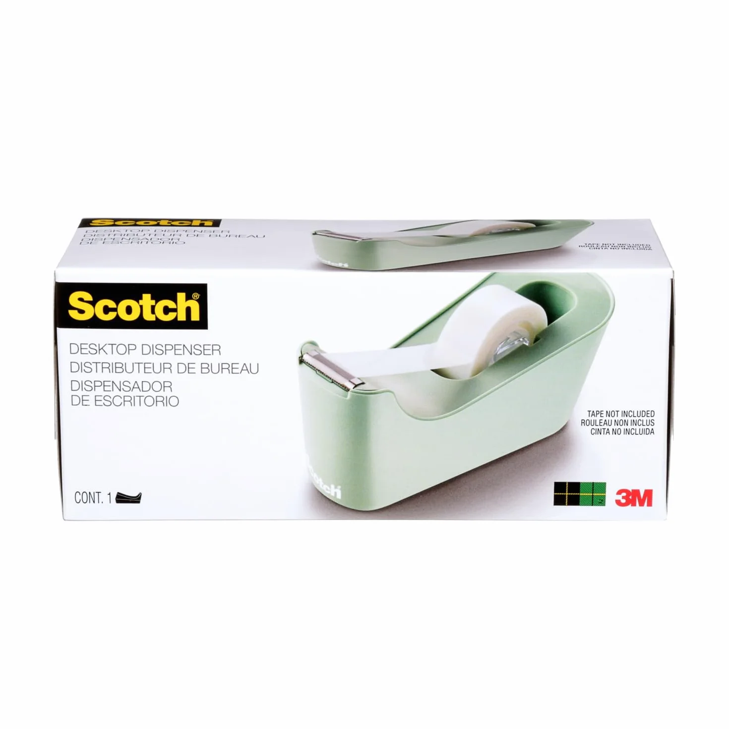 Scotch Dispensador de Cinta Adhesiva C18, Verde Menta + 1 Rollo Cinta Invisible 19 mm x 33 m, Rellenable