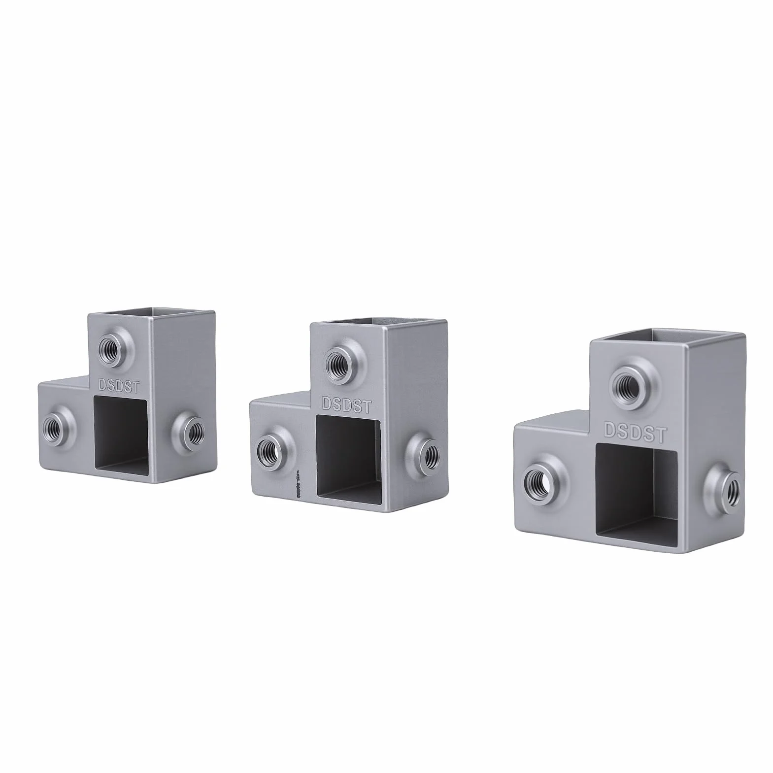 Annadue Conector de Tubo Cuadrado de Aluminio, Acoplador de Esquina de Tubo de Abrazadera de 90 Grados, 1 Pulgada, 3 Vías, en Forma de L, para Pasamanos, Cerca de Estante