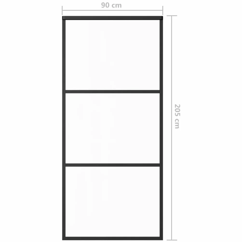 vidaXL Puerta Corredera con Herrajes Entrada Corrediza Deslizante Hogar Cuarto de Baño Salón Sala de Estar Habitación ESG Vidrio y Aluminio 90x205 cm