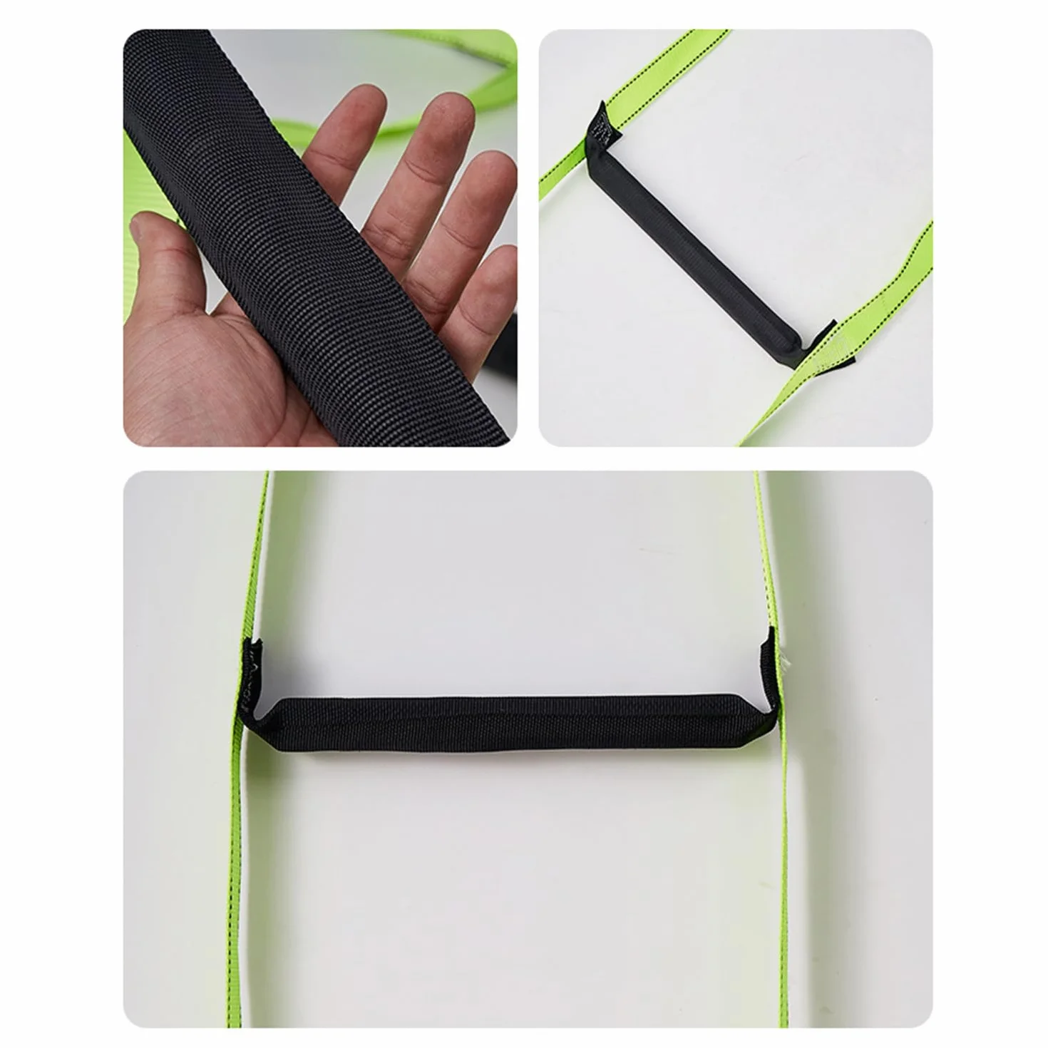 Escalera De Cuerda,8m Escalera Trenzada,Portátil para Emergencias,Adecuada para Casas De 3-5 Plantas,Balcones y Barandillas,con Una Capacidad De Carga De hasta 350 Kg(770 Libras),Verde