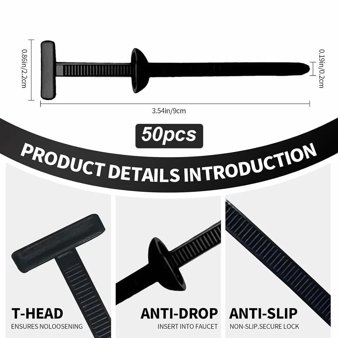 50 Piezas Bridas Plastico, Bridas, Hebillas para Bridas, Nailon-Bridas, Plástico-Bridas, Universales, Autobloqueantes, Resistentes, Para Reparaciones Automáticas, Uso Cotidiano