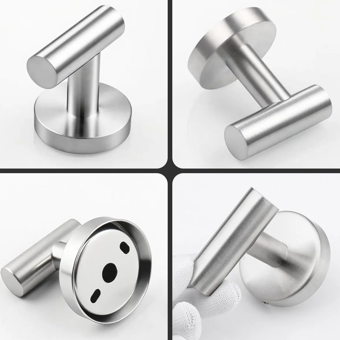 Drenky Colgadores Cuelga Toallas Plata 2 Piezas Gancho Toalla Baño Acero Inoxidable 304 Para Toallas, Abrigos, Batas Y Ropa, Gancho Toalla Para Cocina Y Baño