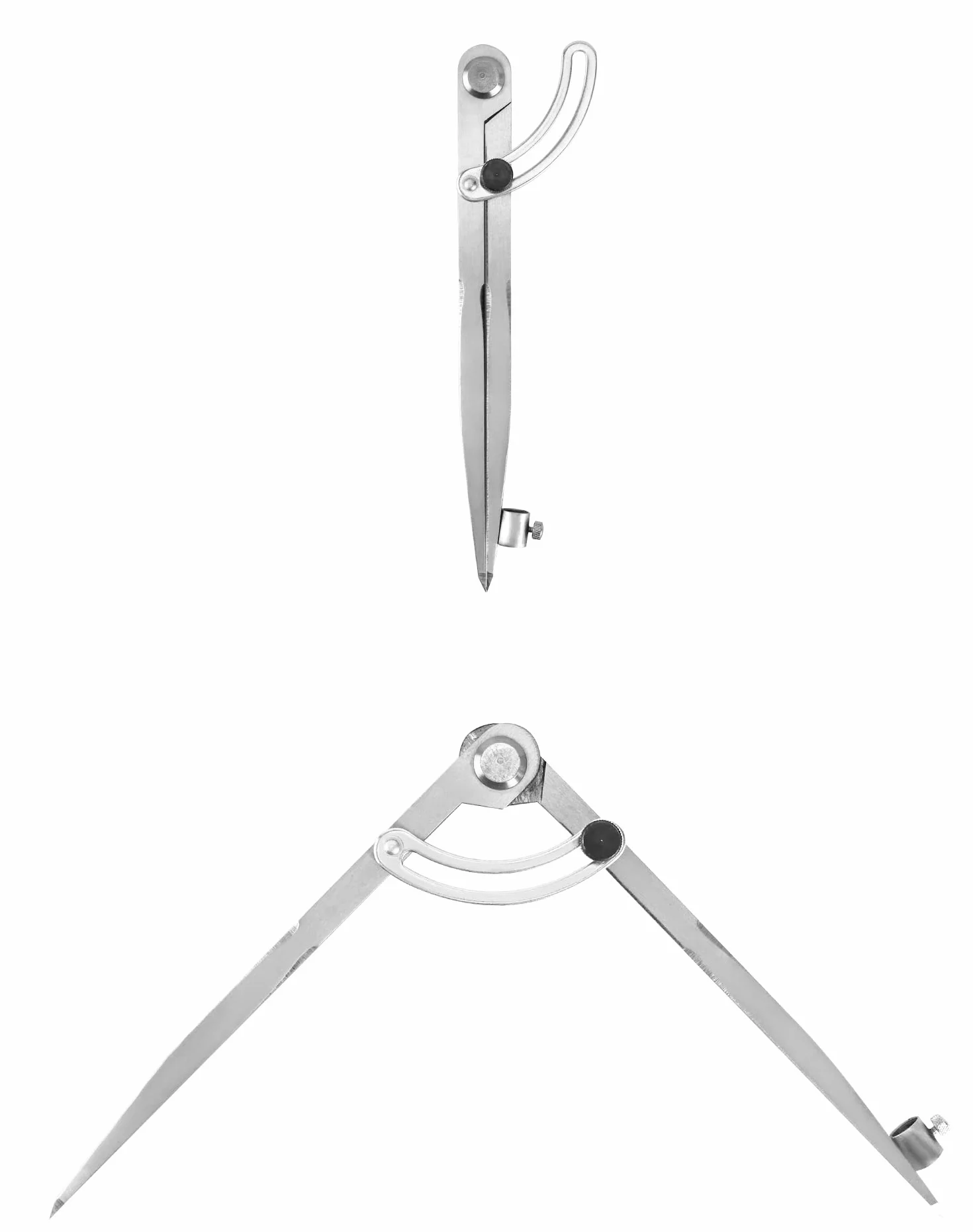 QWORK Divisor de Ala de Marcado de 200 mm, Brújulas de cuero con portalápices para geometría, dibujo