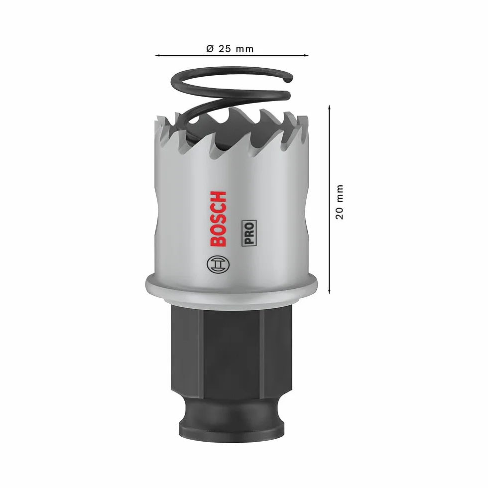 Bosch 1x Sierra de corona PRO Sheet Metal Power Change Plus (para Láminas de acero inoxidable, Láminas de acero, Ø 25 mm, Professional Accesorios Taladro)