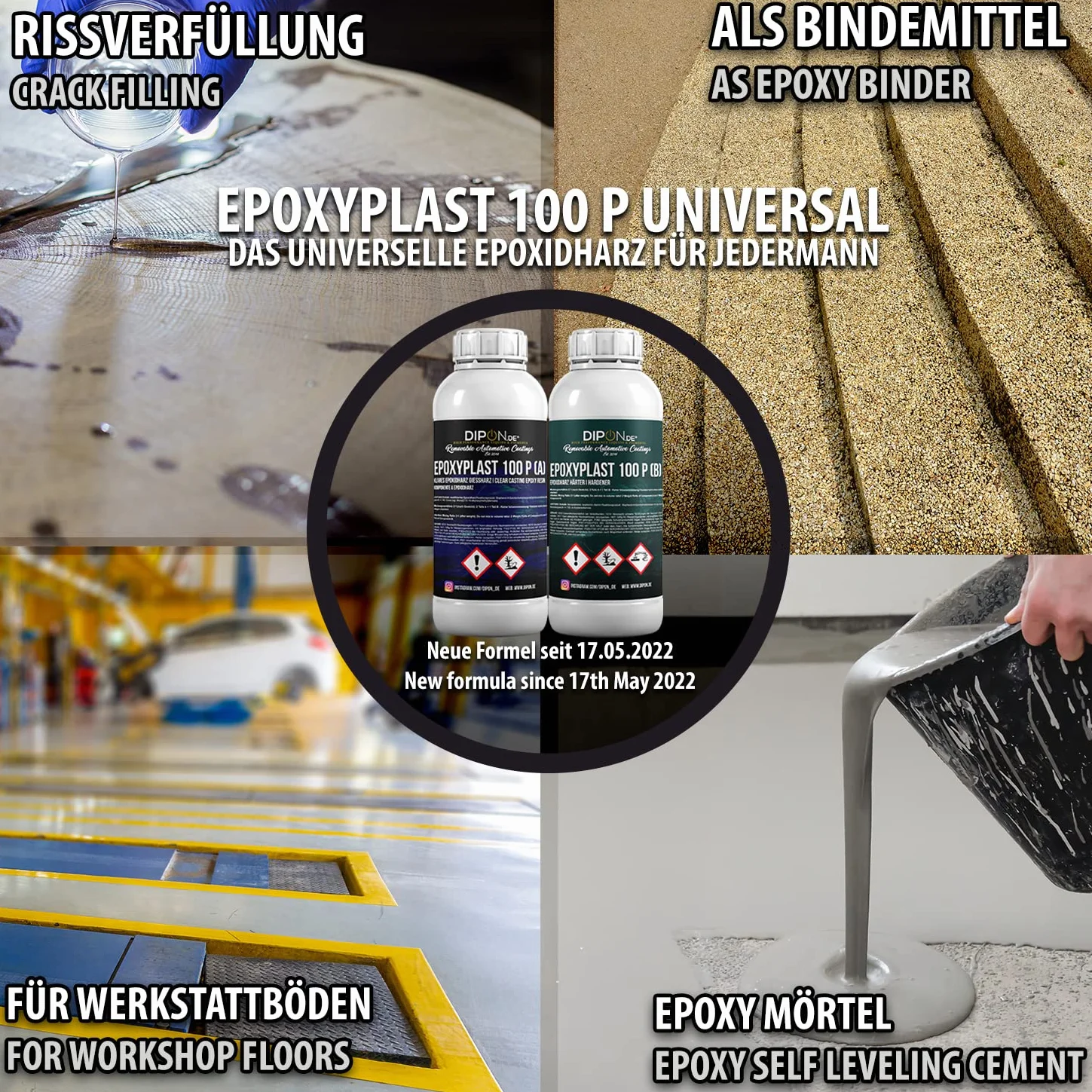 12,0 kg Resina epoxi 2 K EP Madera Cristal Transparente Resina para laminar Cellpack – Resina de epoxy para GFK mesa suelo Terra Acuario Formas Diseño UV Estable