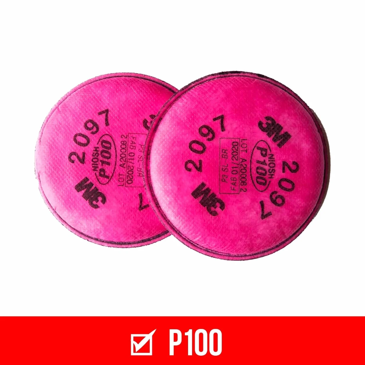 3 M P100 filtro de partículas con Nuisance nivel Organic vapor liberación, 2097PA1-A