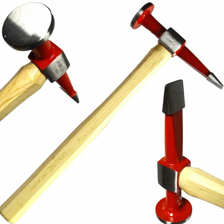 SIO Martillo Chapista Profesional Punta Recta – Martillo de Carrocería para Chapa – Herramienta de Precisión para Reparación de Abolladuras en Automoción y Taller – Acero de Alta Resistencia