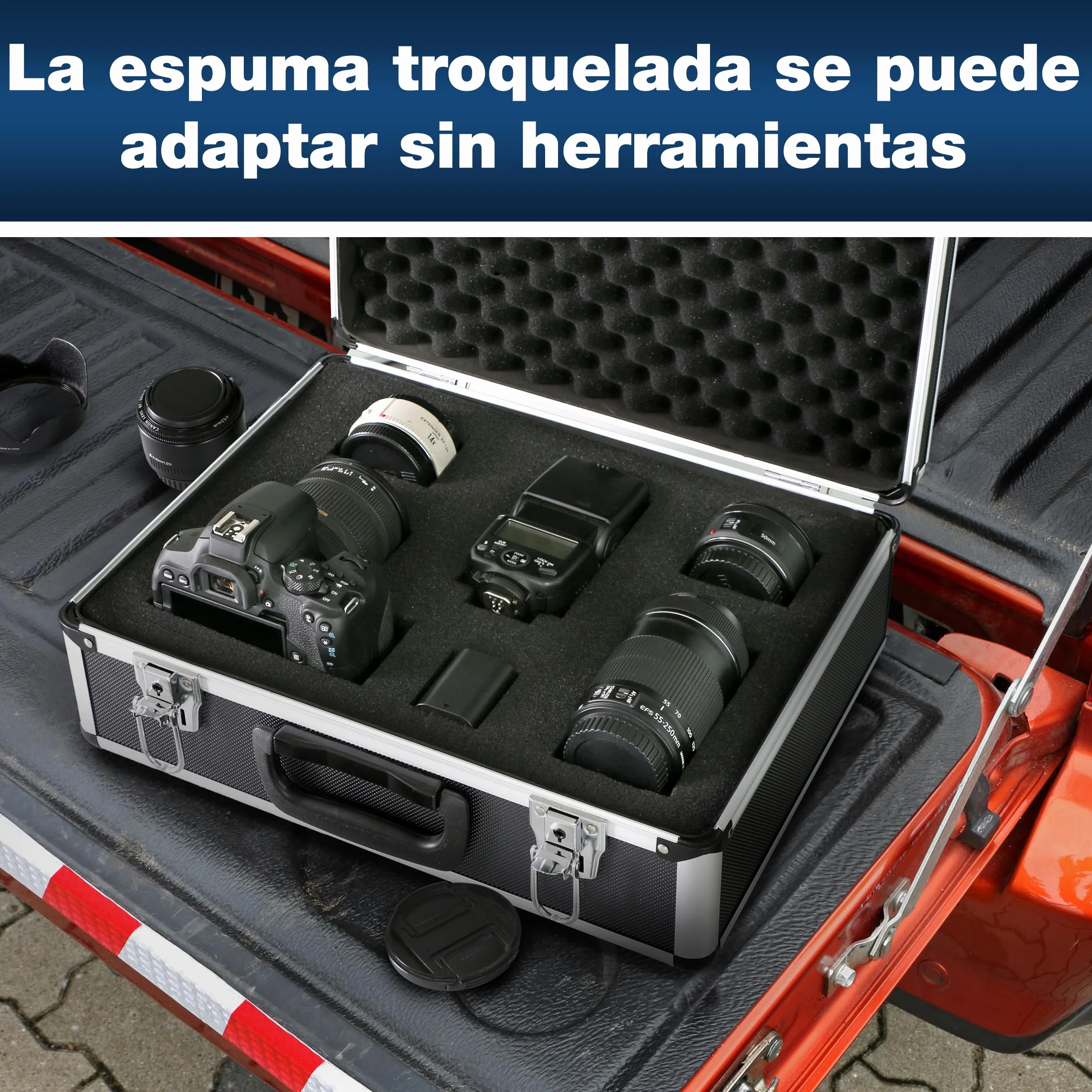 PeakTech 7305 – Estuche universal para dispositivos de medición, robusto, almacenamiento de herramientas, relleno de espuma, con cerradura, protección contra el polvo, L - 405 x 330 x 150 mm