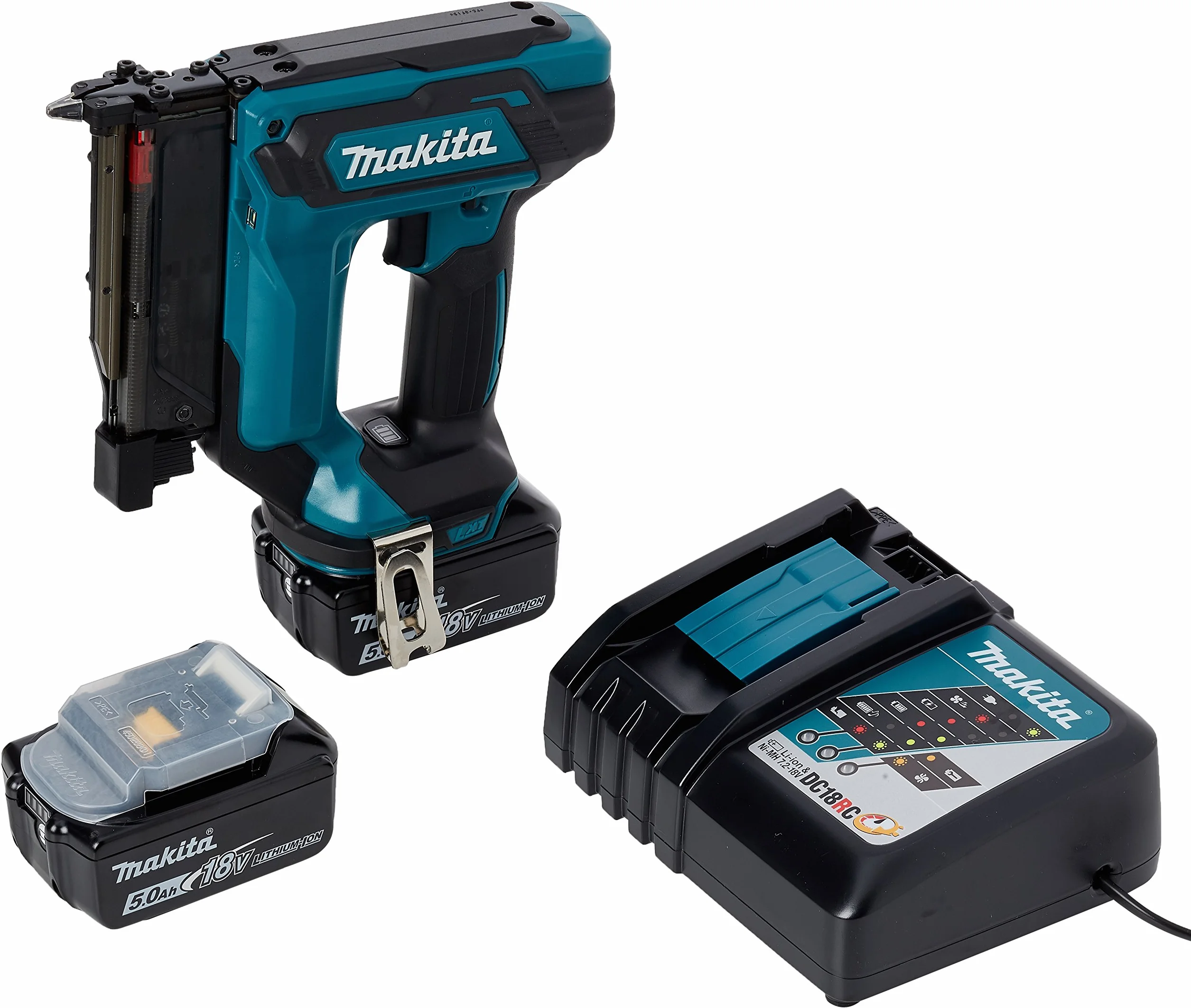 Makita DPT353RTJ - Juego de clavadoras de pines LXT de 18 V, 18 V, azul, juego de 4 unidades