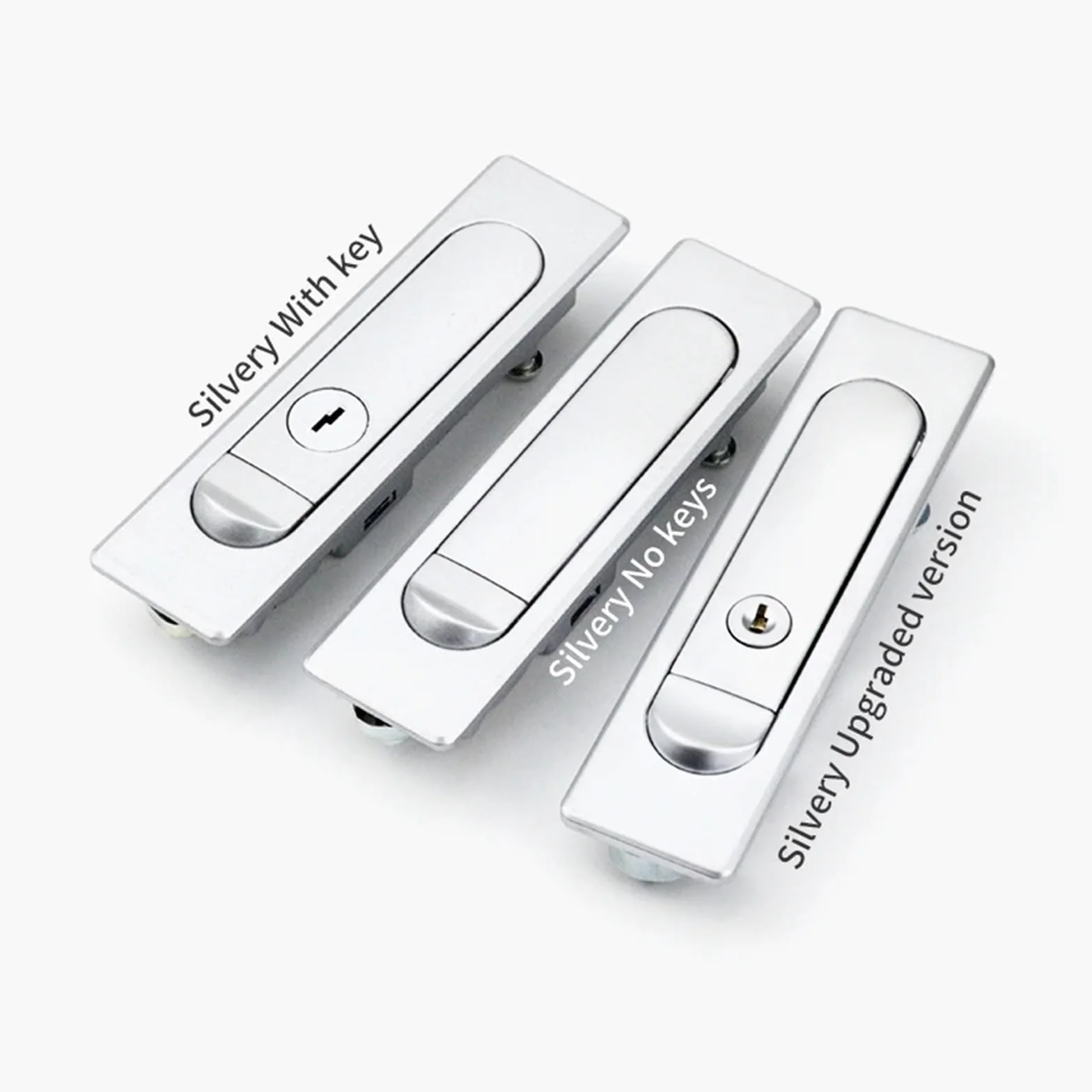 Cerradura plana, cerradura de botón Industrial, cerradura de gabinete de red de comunicación de información eléctrica, 1 Uds.(Silvery,With key)