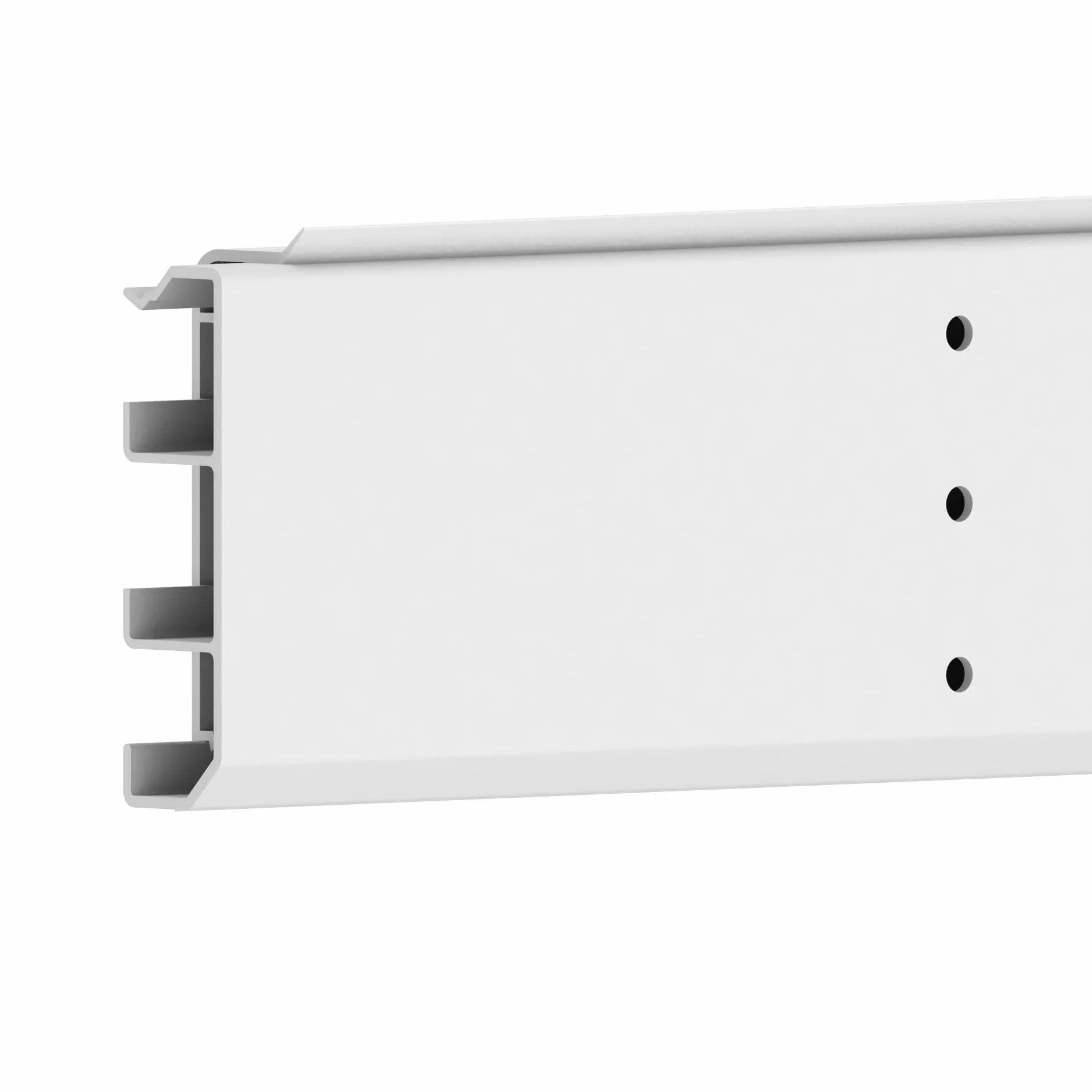 Cablecoach Zócalo de PVC de 6 m con Canal de Cable Integrado, Color Blanco, Altura: 70 mm (4 Unidades de 1,5 m)